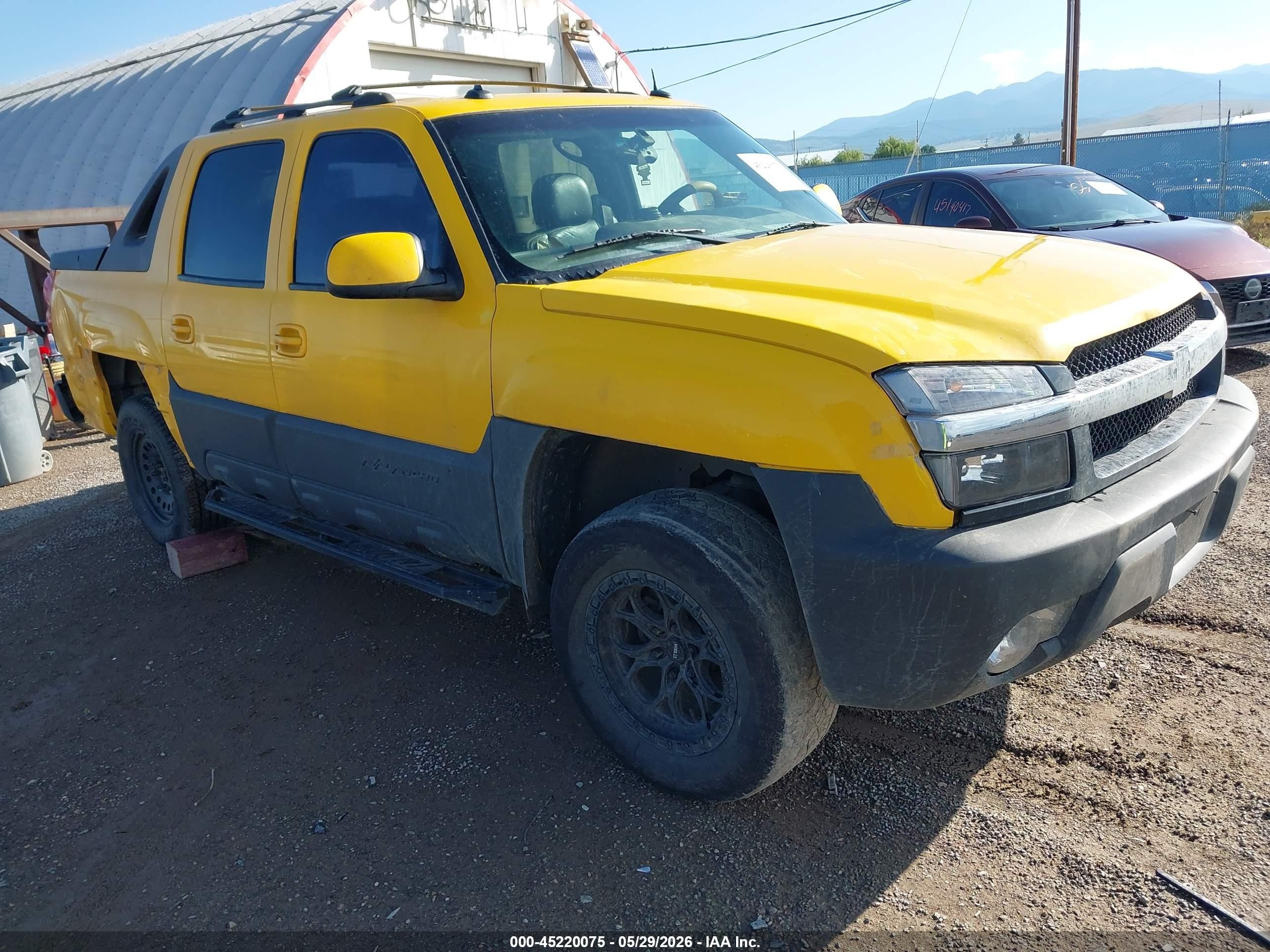 2003 Chevrolet Avalanche 1500   Yellow vin: 3GNEK13T73G265842