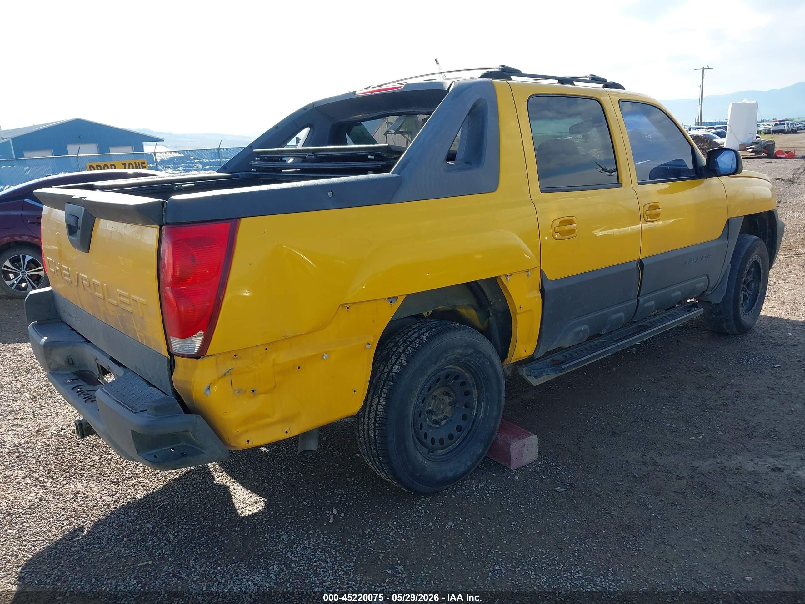 2003 Chevrolet Avalanche 1500   Yellow vin: 3GNEK13T73G265842