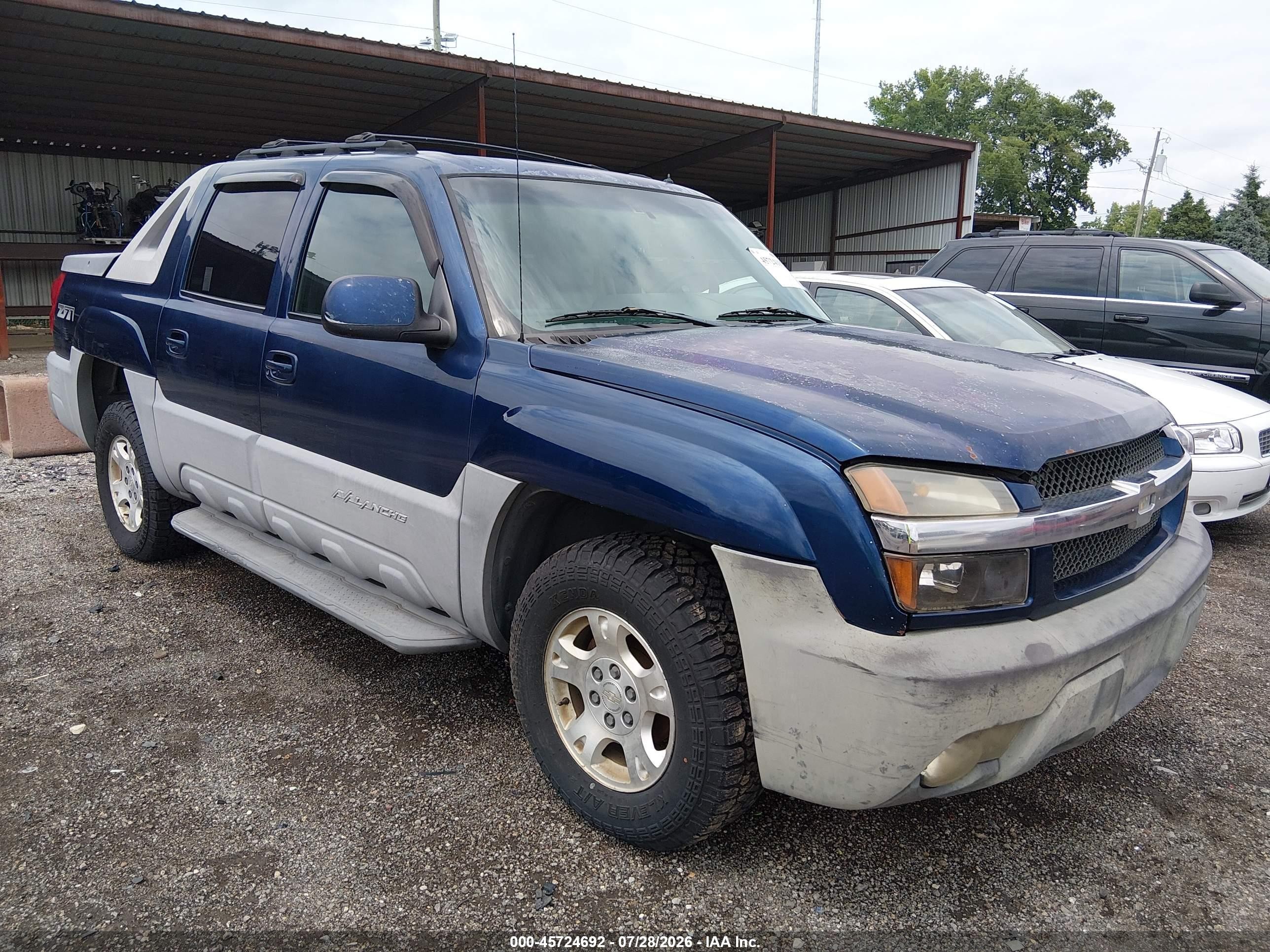 2002 Chevrolet Avalanche 1500   Blue vin: 3GNEK13T82G104088