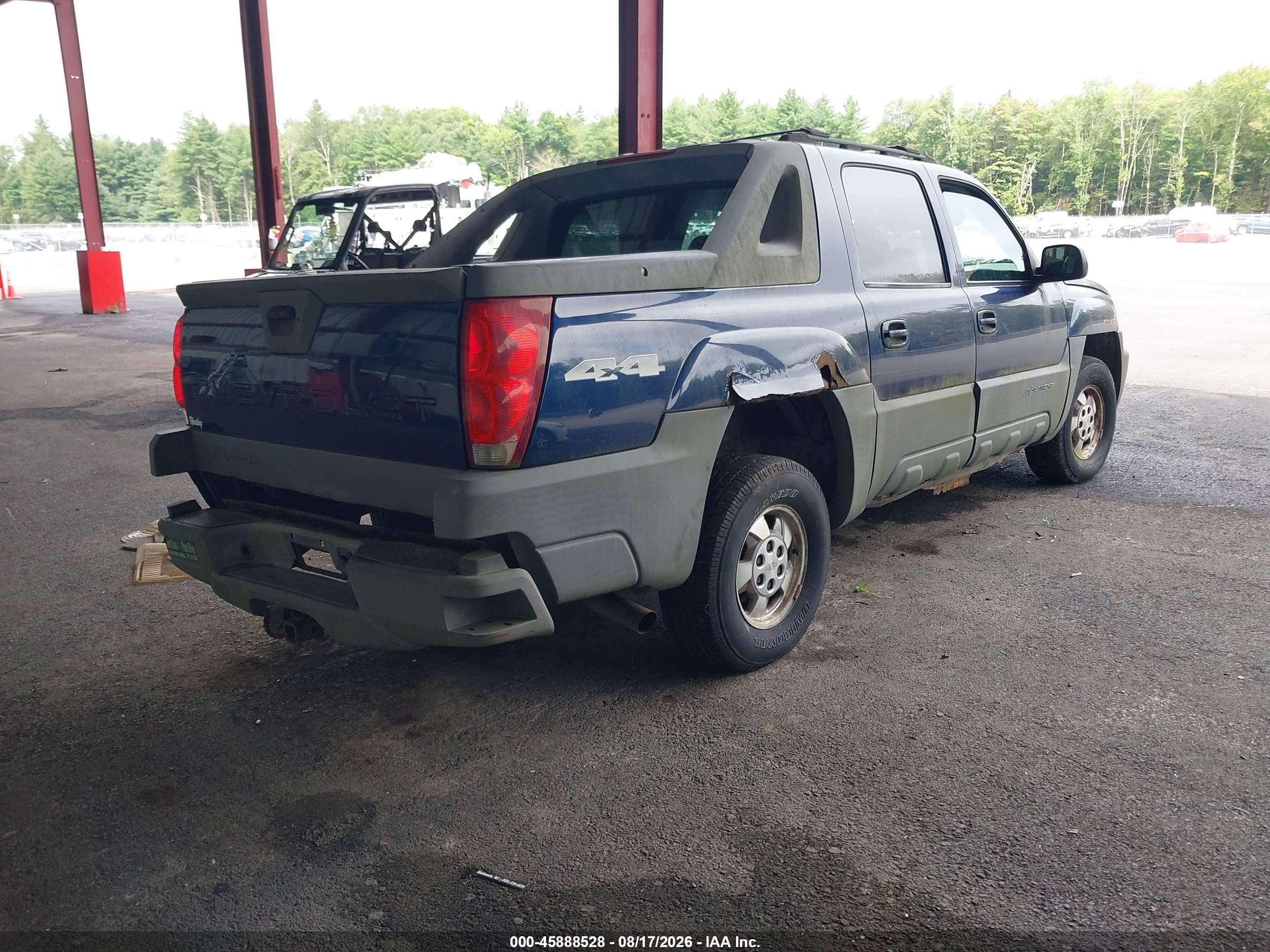 2002 Chevrolet Avalanche 1500   Blue vin: 3GNEK13T82G117004