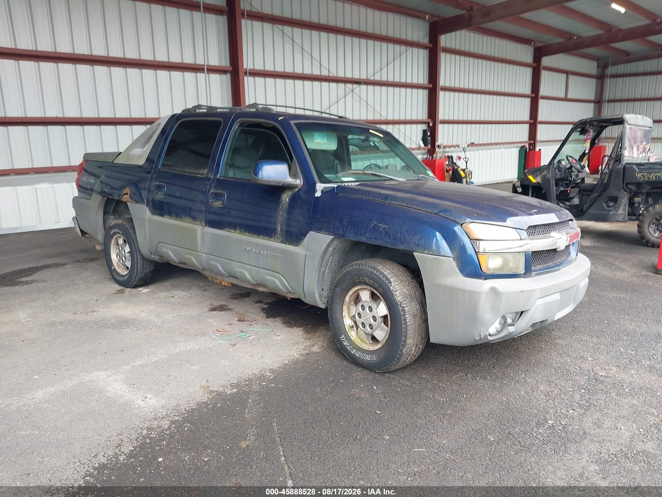 2002 Chevrolet Avalanche 1500   Blue vin: 3GNEK13T82G117004