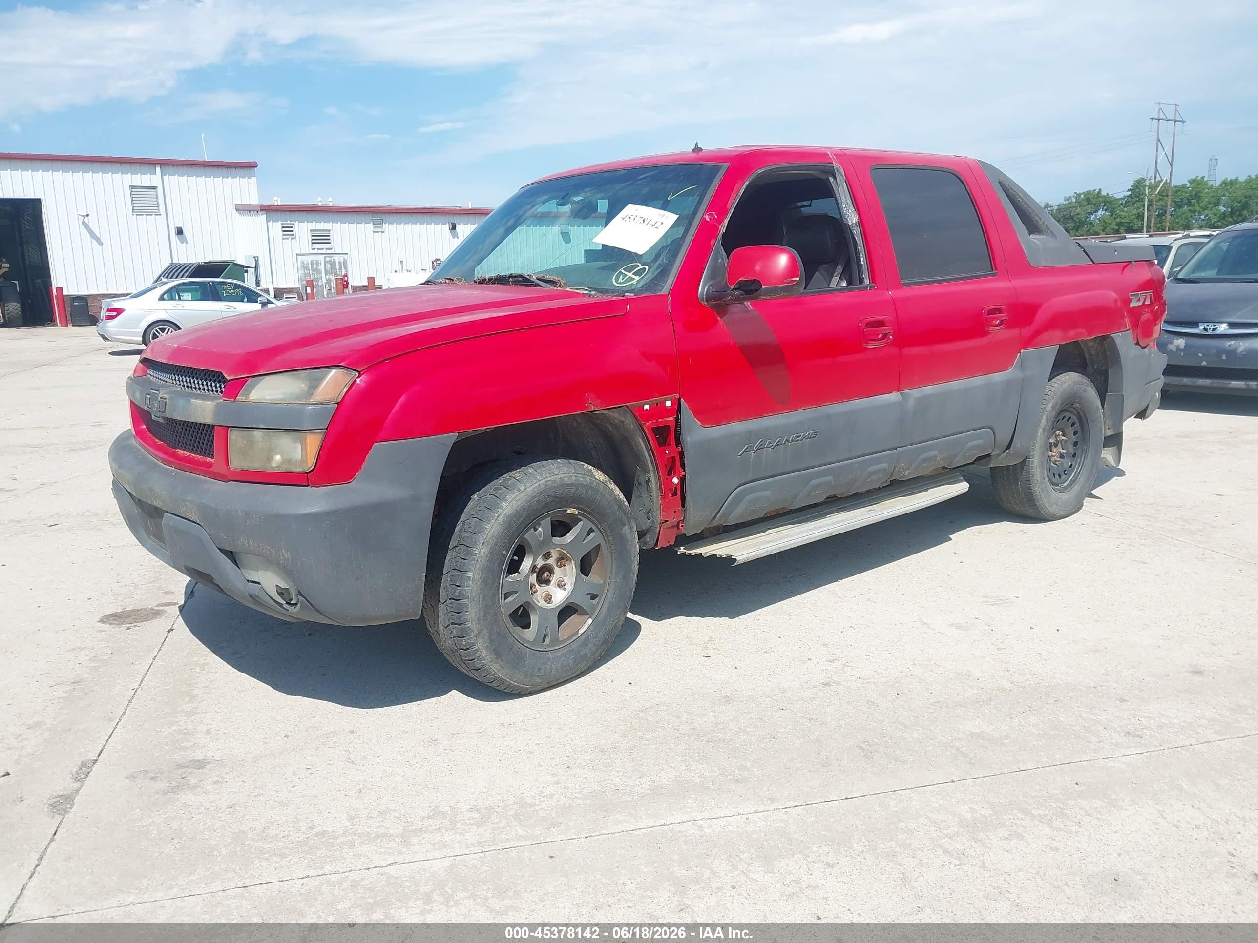 2002 Chevrolet Avalanche 1500   Red vin: 3GNEK13T82G136118