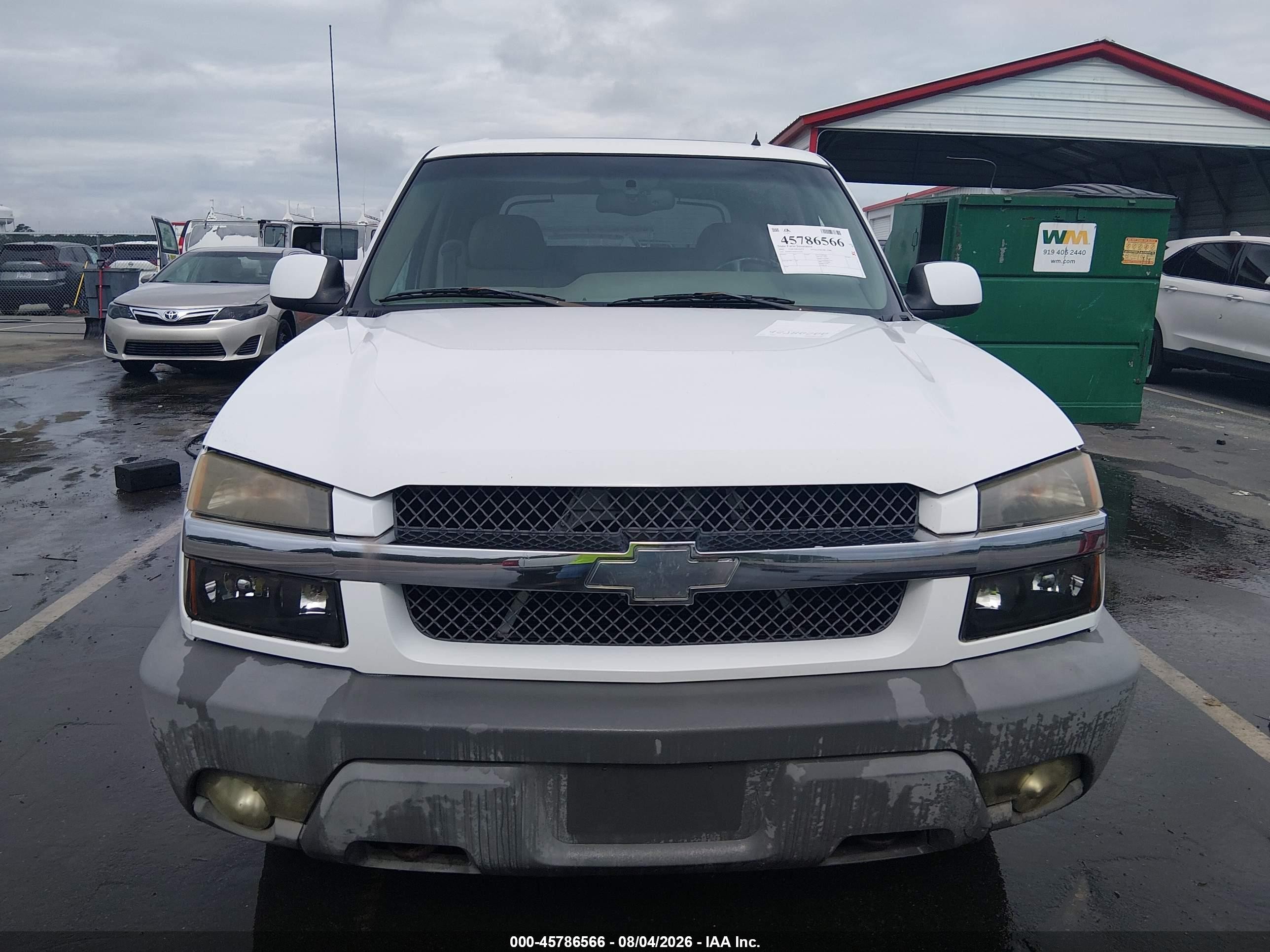 2002 Chevrolet Avalanche 1500   Белый vin: 3GNEK13T82G213392
