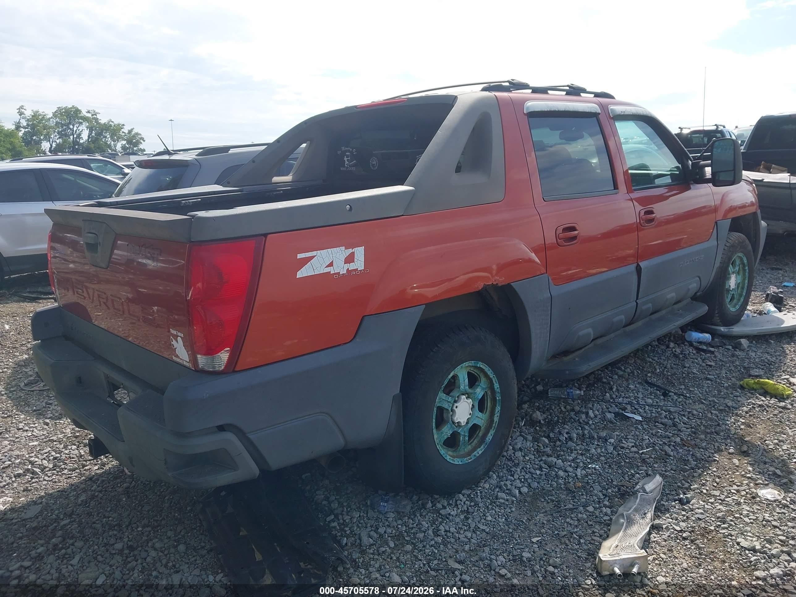 2003 Chevrolet Avalanche K1500 Orange vin: 3GNEK13T83G135942
