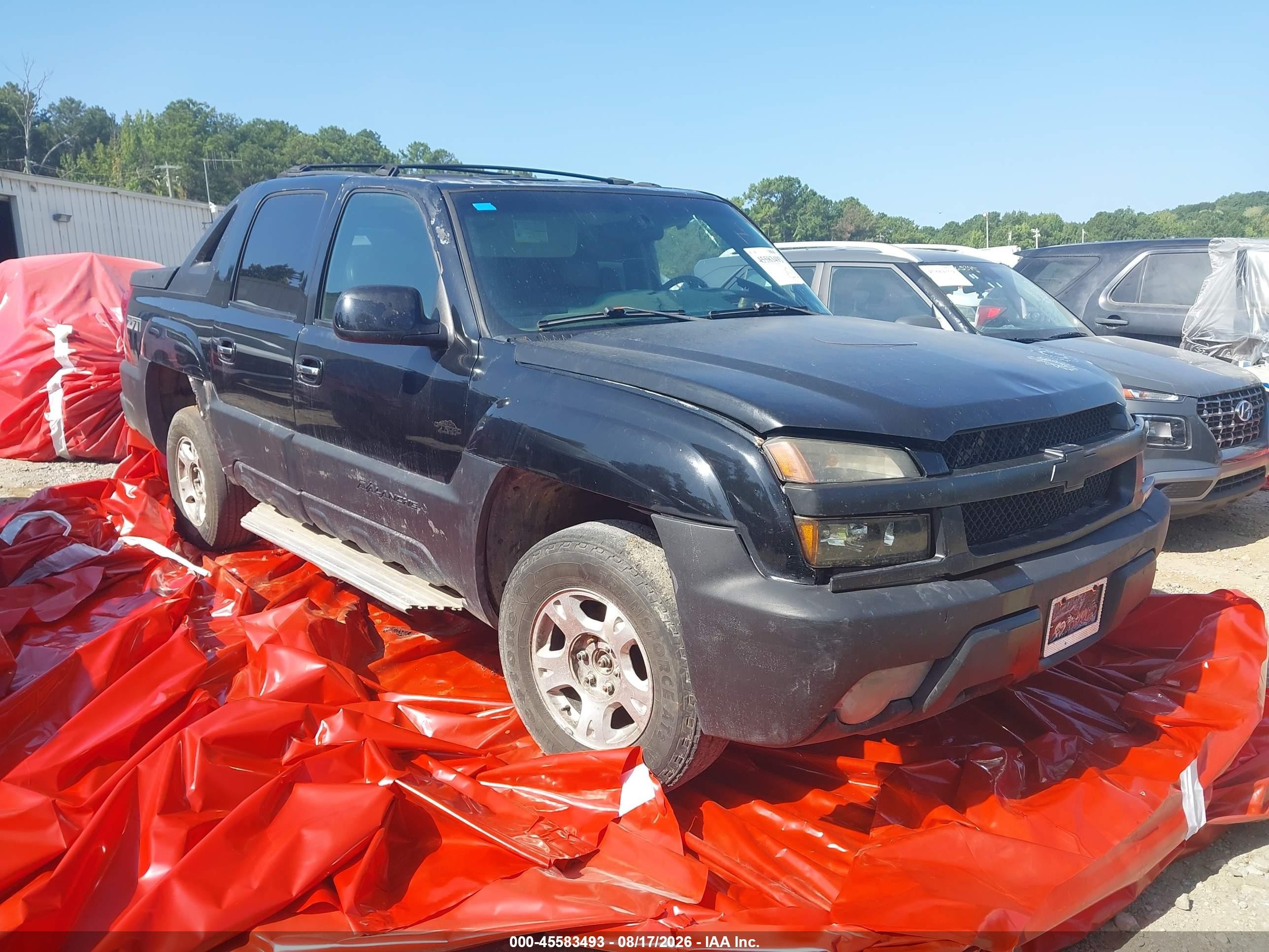 2002 Chevrolet Avalanche 1500   Black vin: 3GNEK13TX2G216679