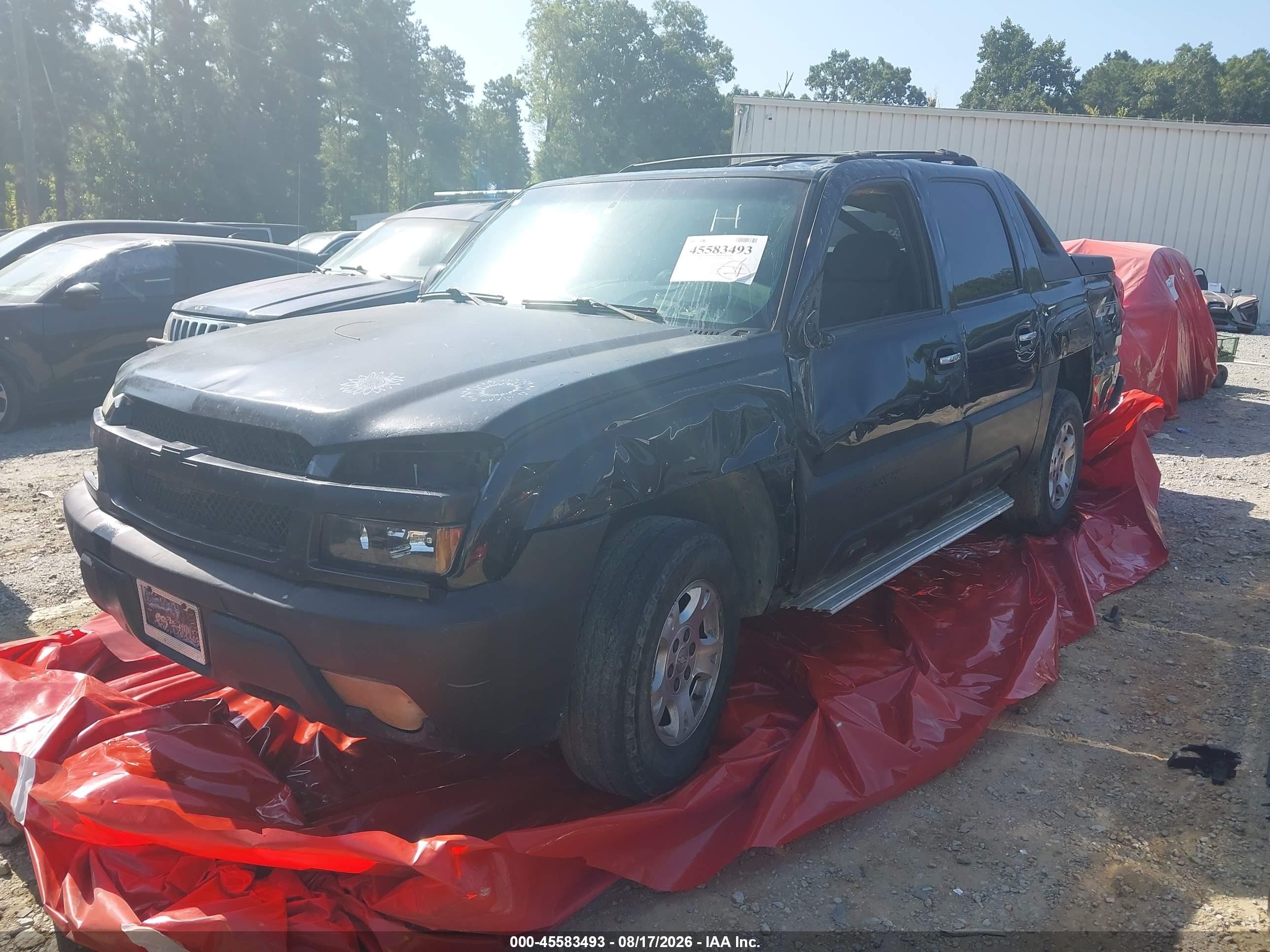2002 Chevrolet Avalanche 1500   Black vin: 3GNEK13TX2G216679
