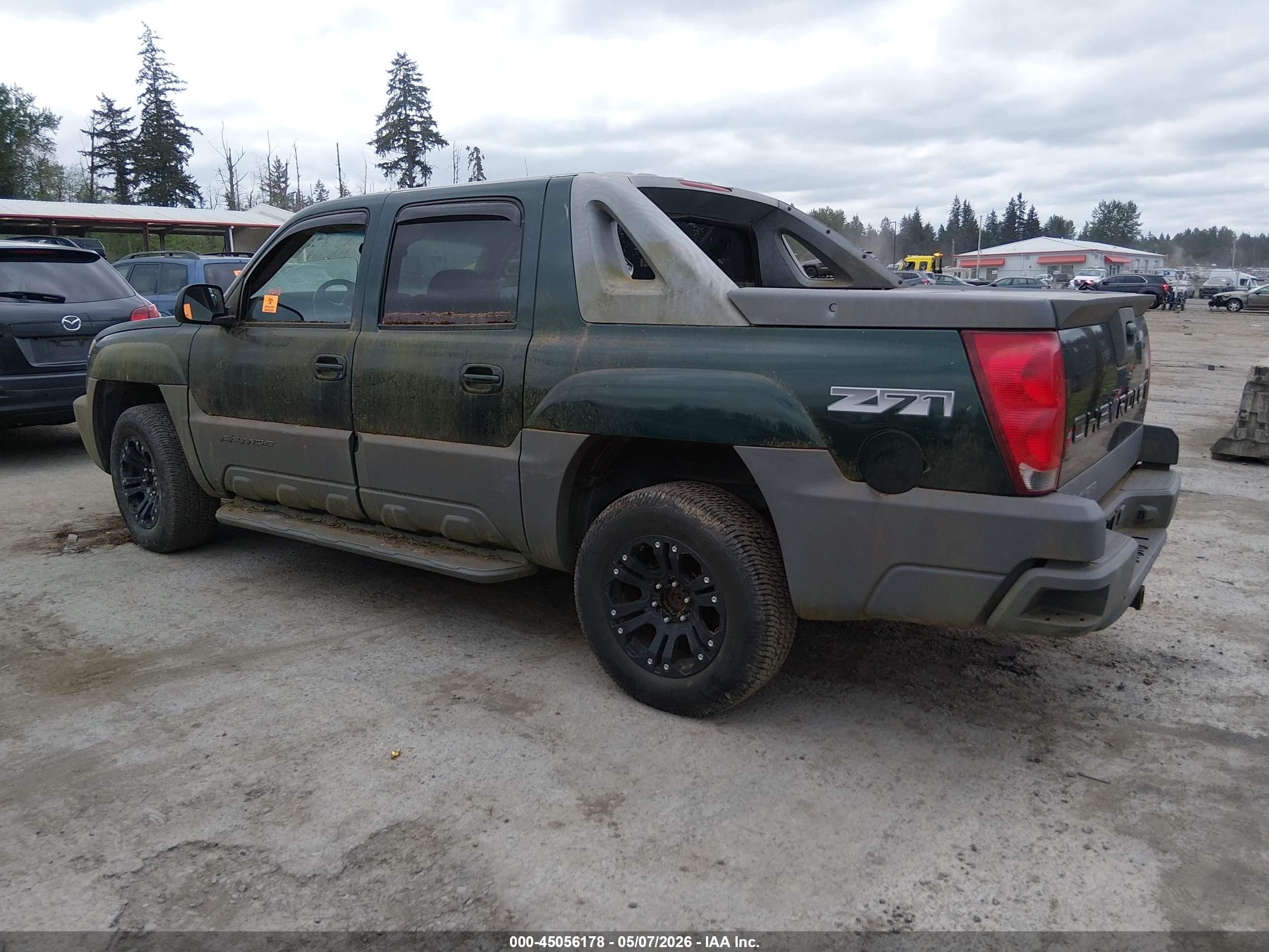 2002 Chevrolet Avalanche 1500   Зеленый vin: 3GNEK13TX2G226922