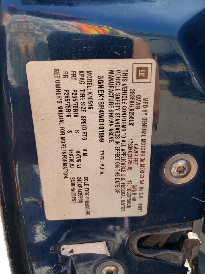 1998 Chevrolet Tahoe K1500 Blue vin: 3GNEK18R4WG101899