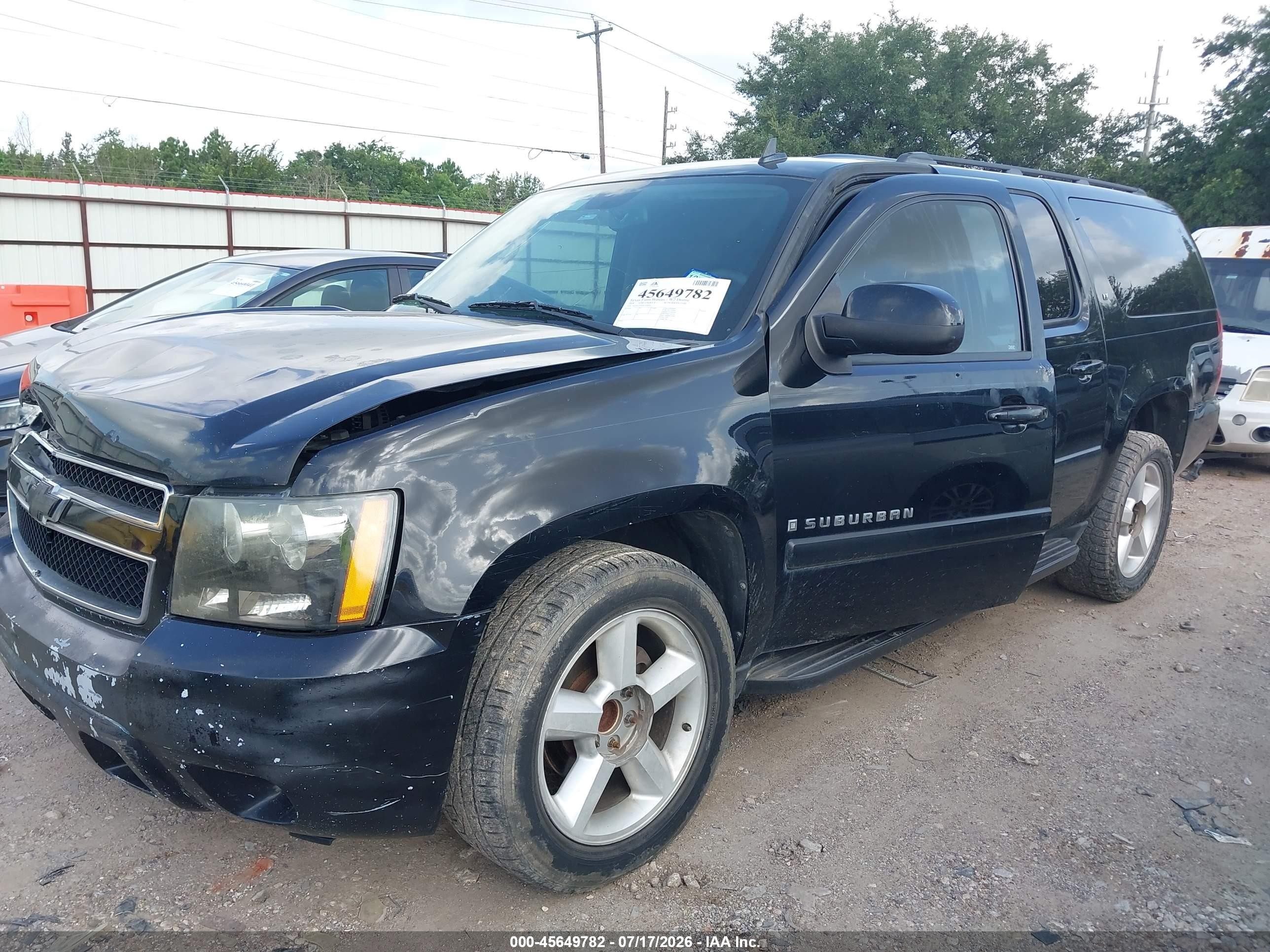 2008 Chevrolet Suburban 1500 Lt Black vin: 3GNFC16008G208991