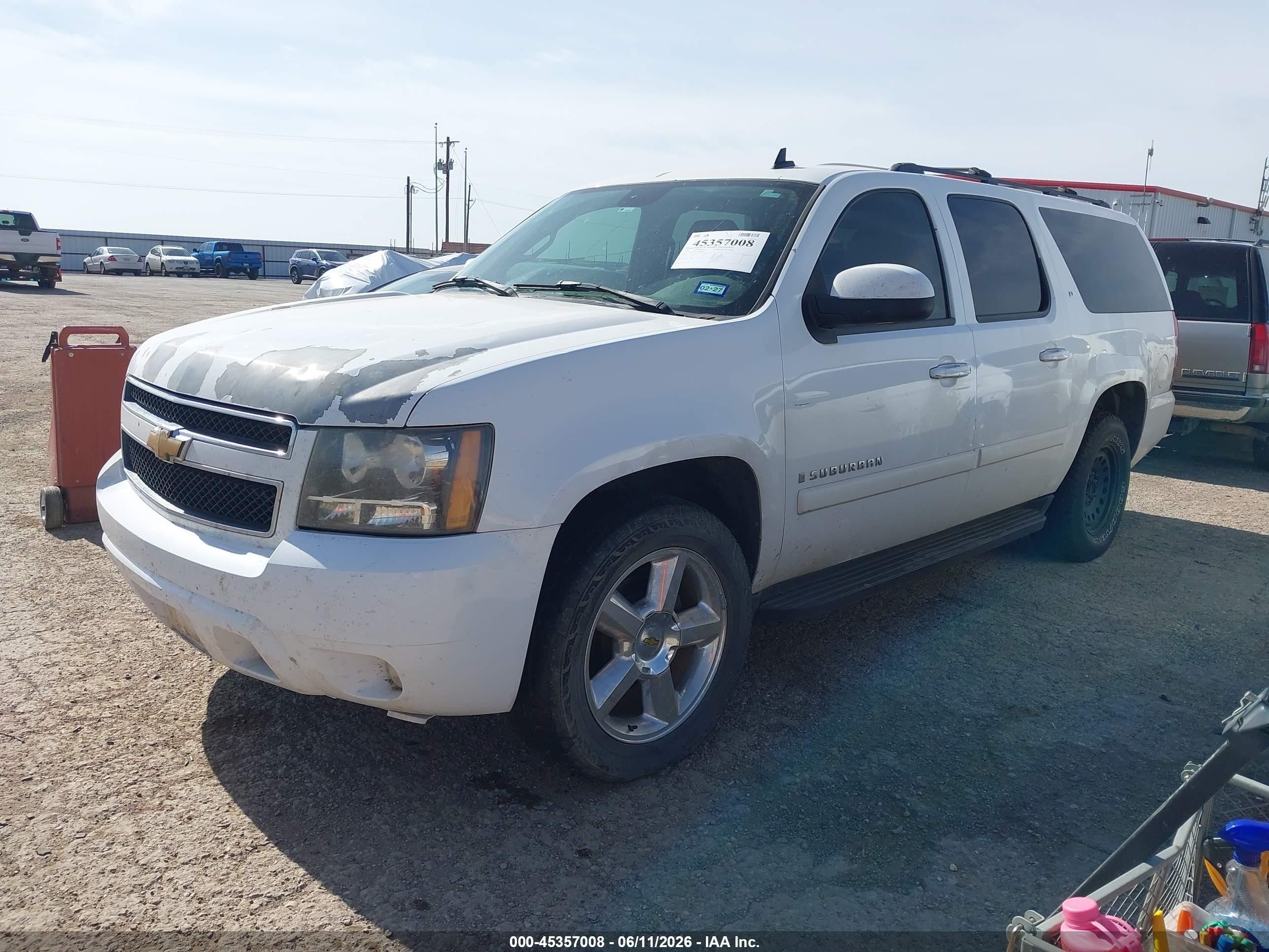 2007 Chevrolet Suburban 1500 Lt White vin: 3GNFC16017G258362
