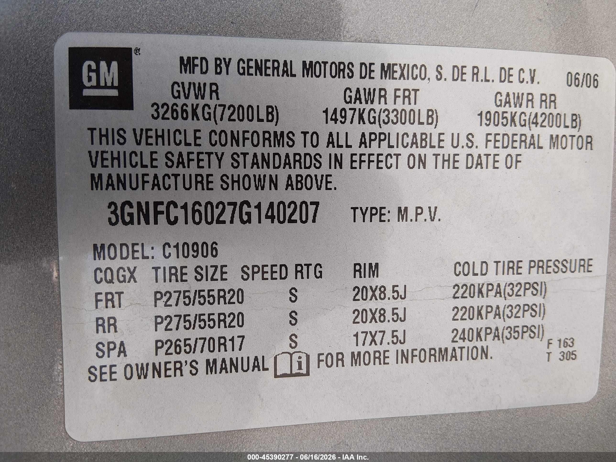 2007 Chevrolet Suburban Ltz Brown vin: 3GNFC16027G140207