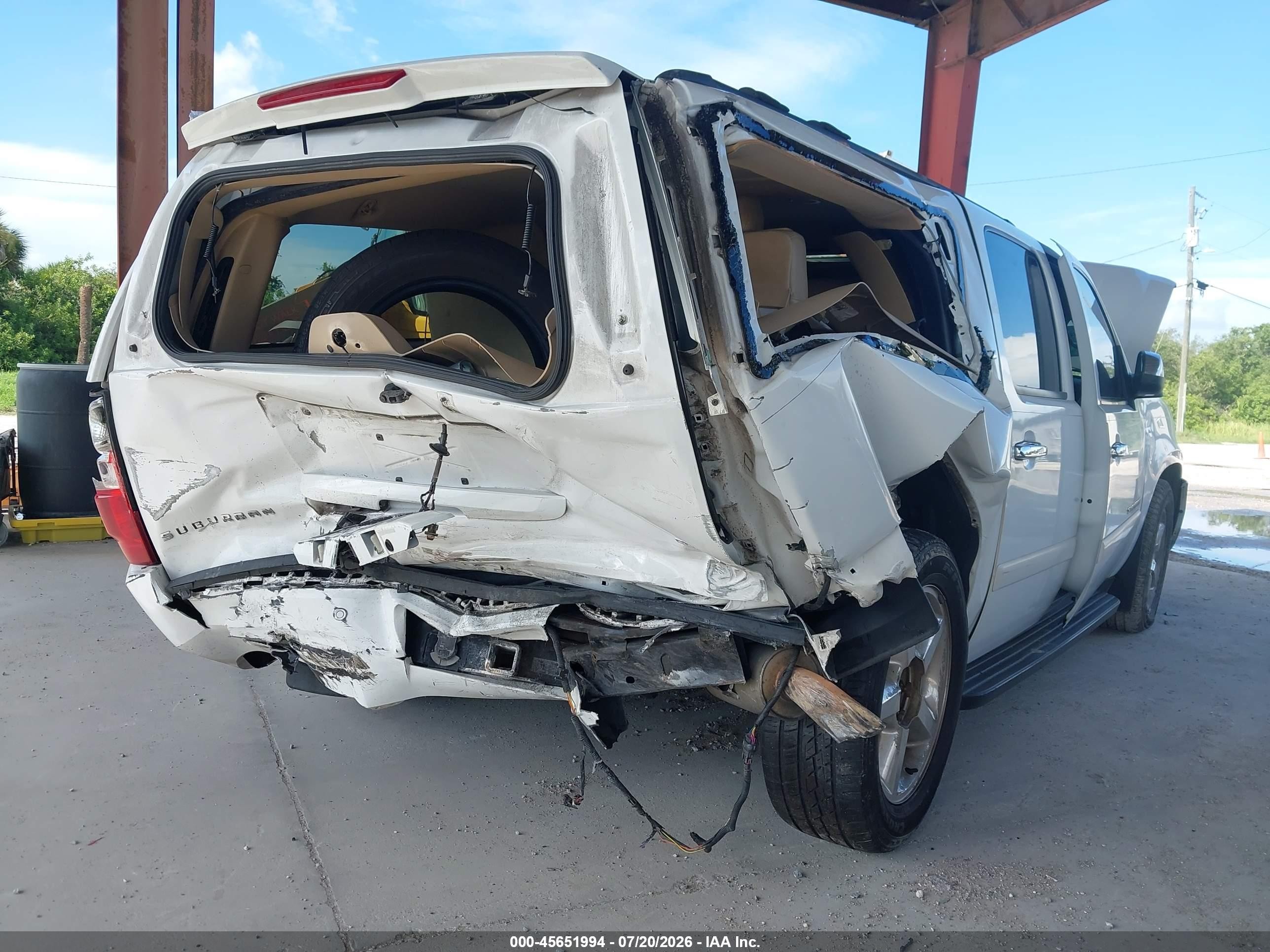 2007 Chevrolet Suburban Ltz White vin: 3GNFC16047G263524