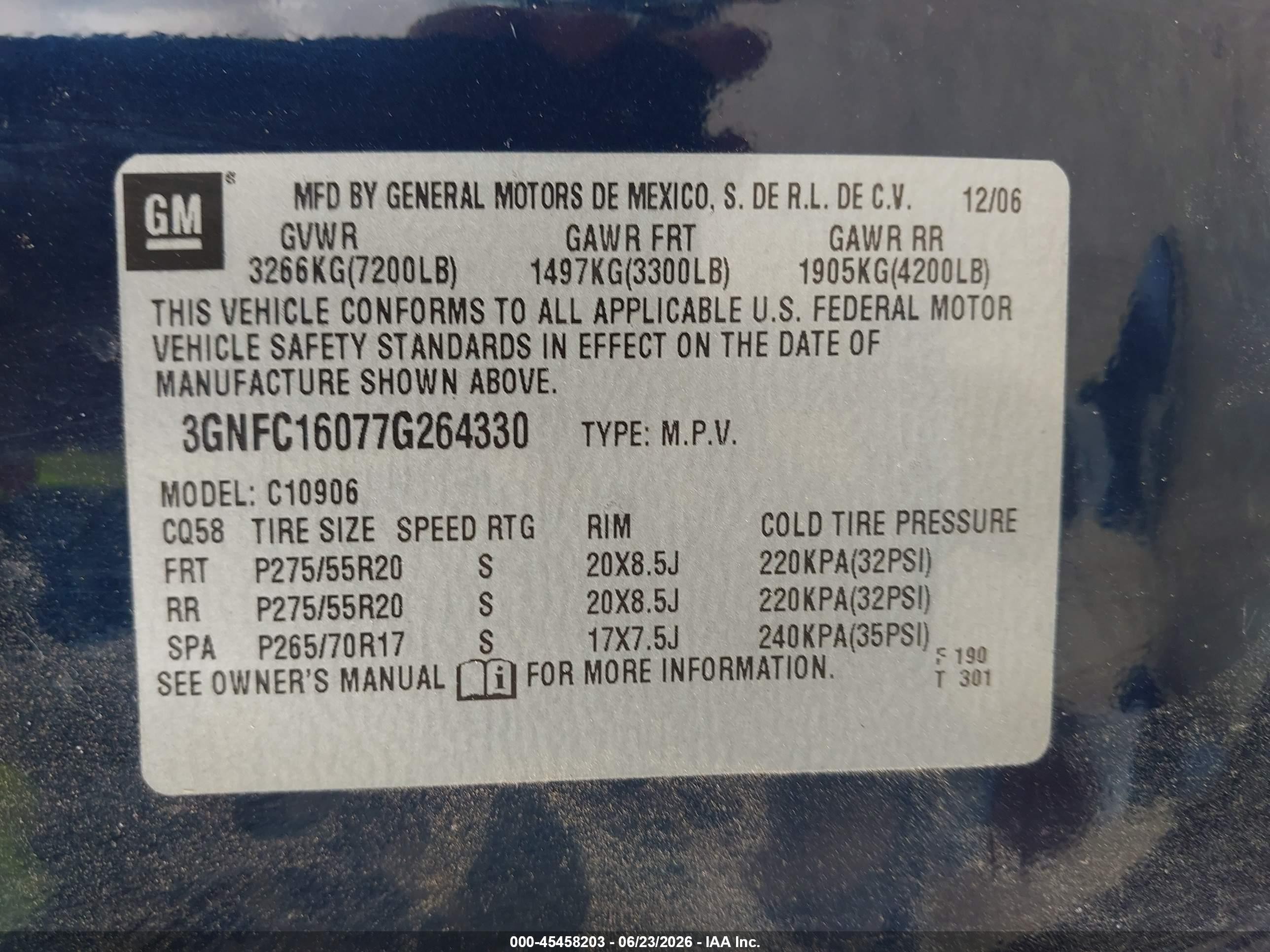2007 Chevrolet Suburban Ltz Синий vin: 3GNFC16077G264330