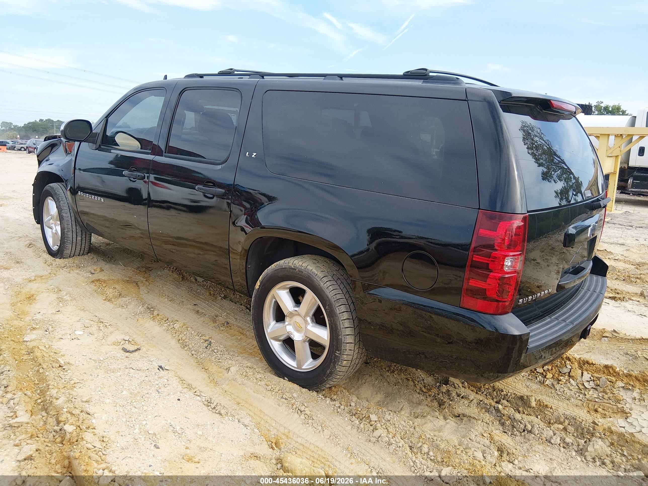 2008 Chevrolet Suburban 1500 Ltz Black vin: 3GNFC16078G203111