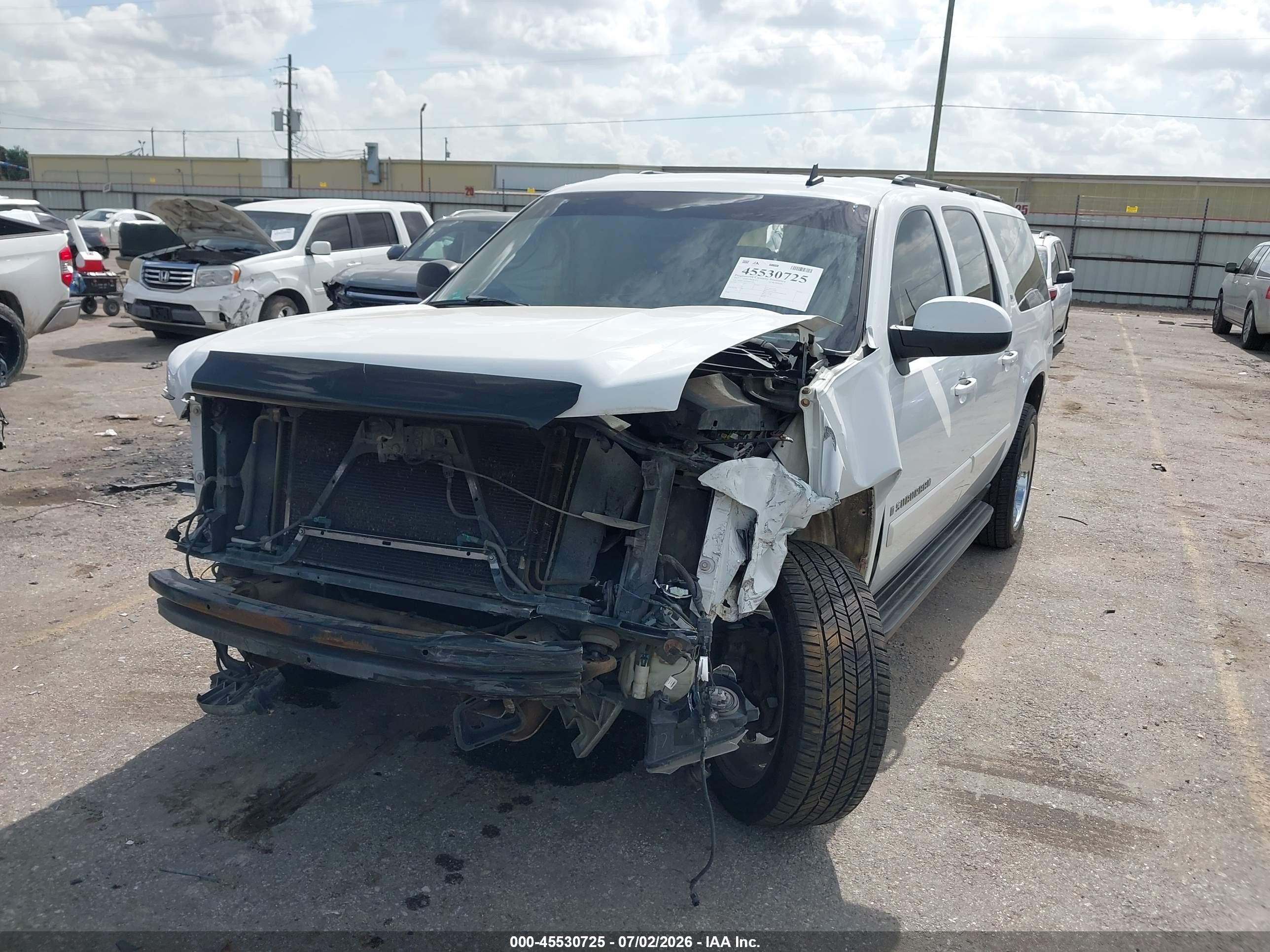 2007 Chevrolet Suburban Lt White vin: 3GNFC16J17G261707
