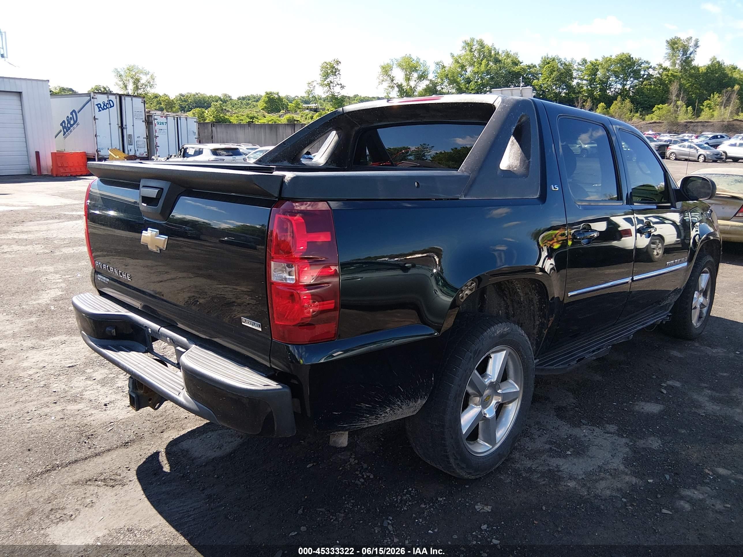 2009 Chevrolet Avalanche 1500 Ls Black vin: 3GNFK12069G208309