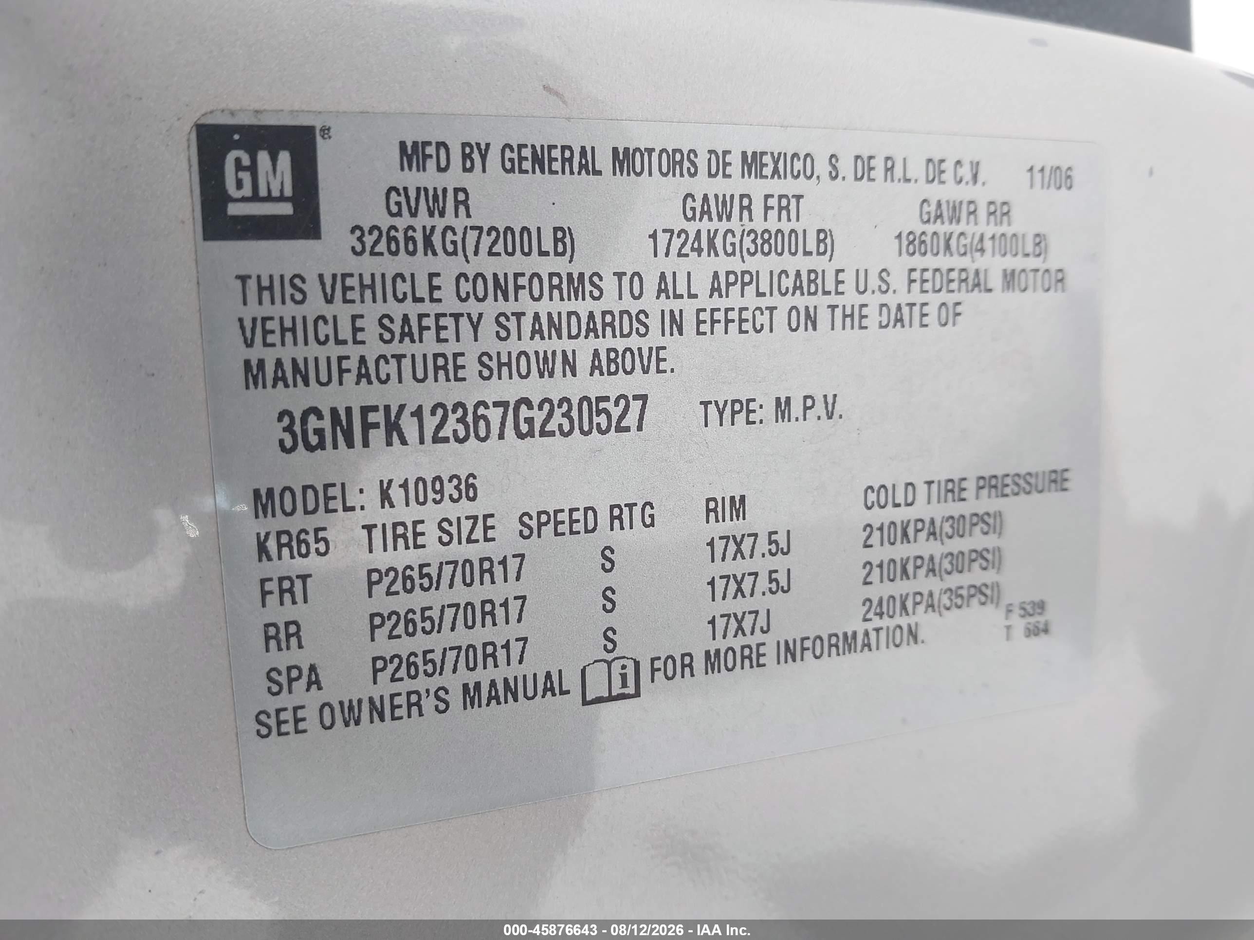 2007 Chevrolet Avalanche 1500 Lt Gray vin: 3GNFK12367G230527