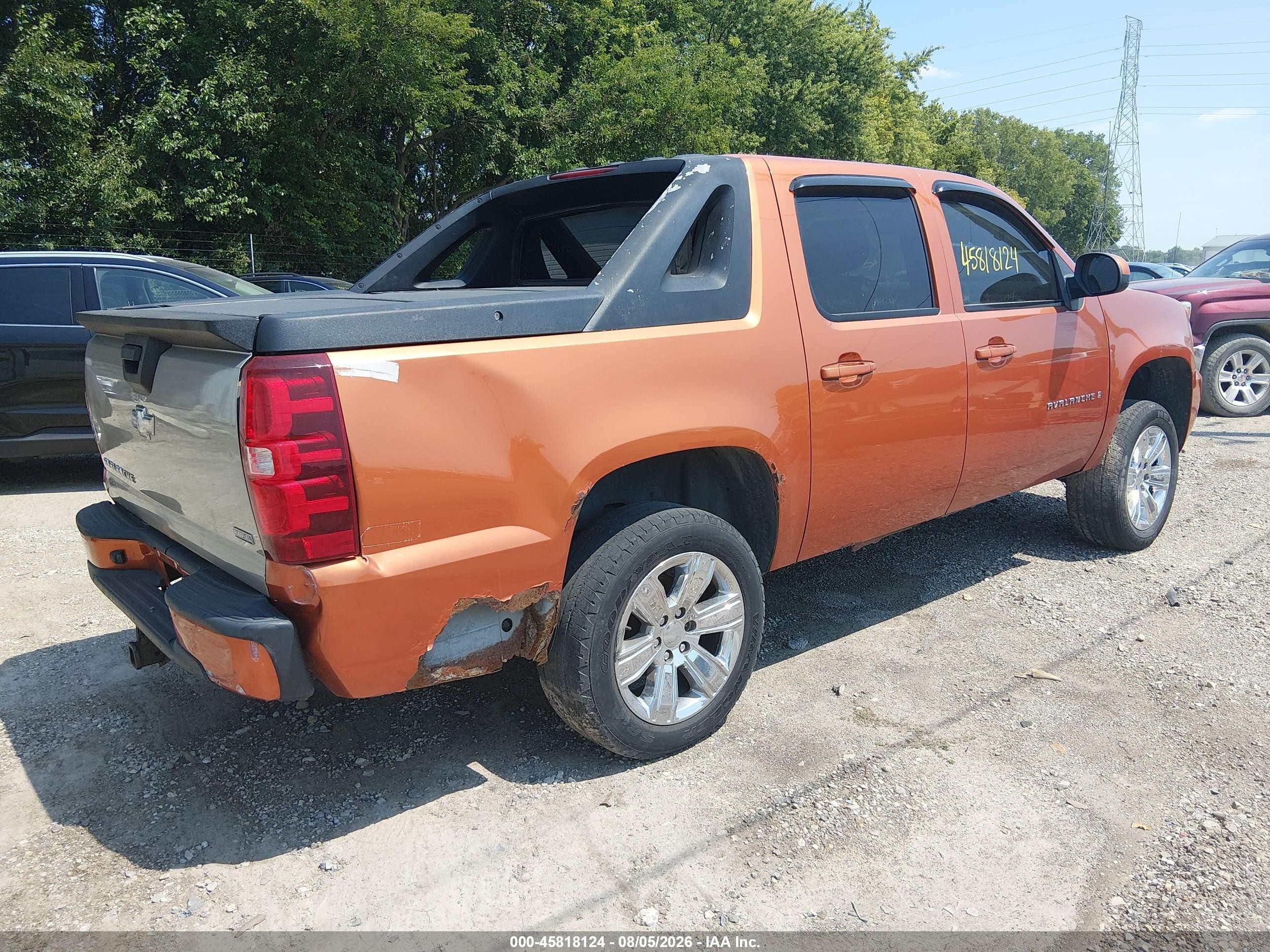 2007 Chevrolet Avalanche 1500 Lt Orange vin: 3GNFK12367G238918
