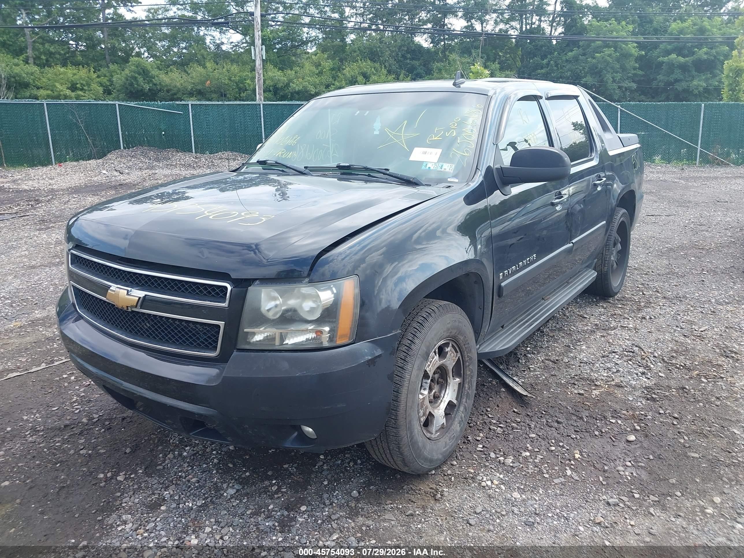 2007 Chevrolet Avalanche 1500 Lt Black vin: 3GNFK12397G217254