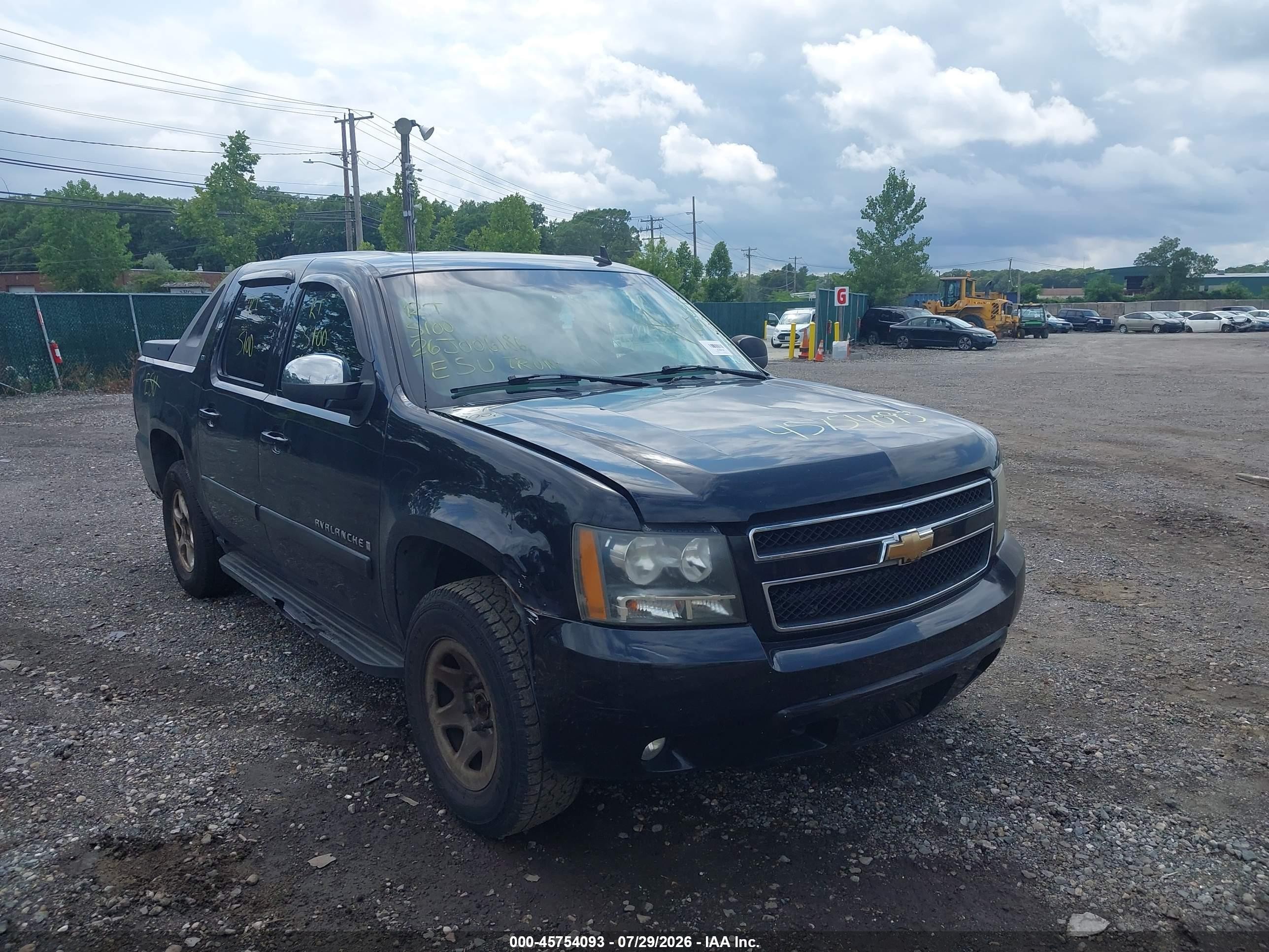 2007 Chevrolet Avalanche 1500 Lt Black vin: 3GNFK12397G217254