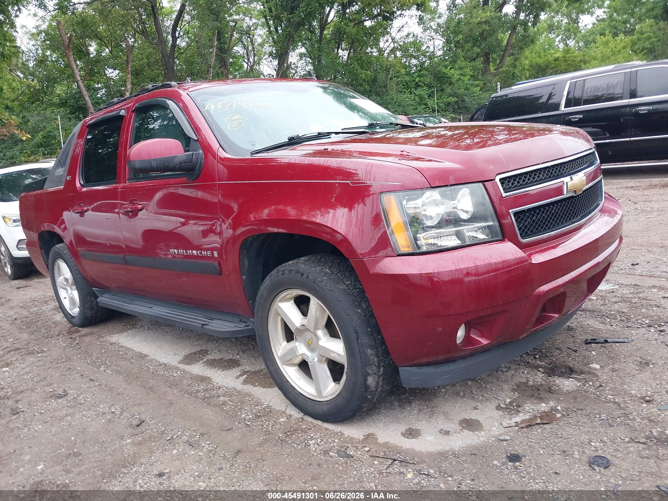 2007 Chevrolet Avalanche 1500 Ltz Burgundy vin: 3GNFK123X7G223371