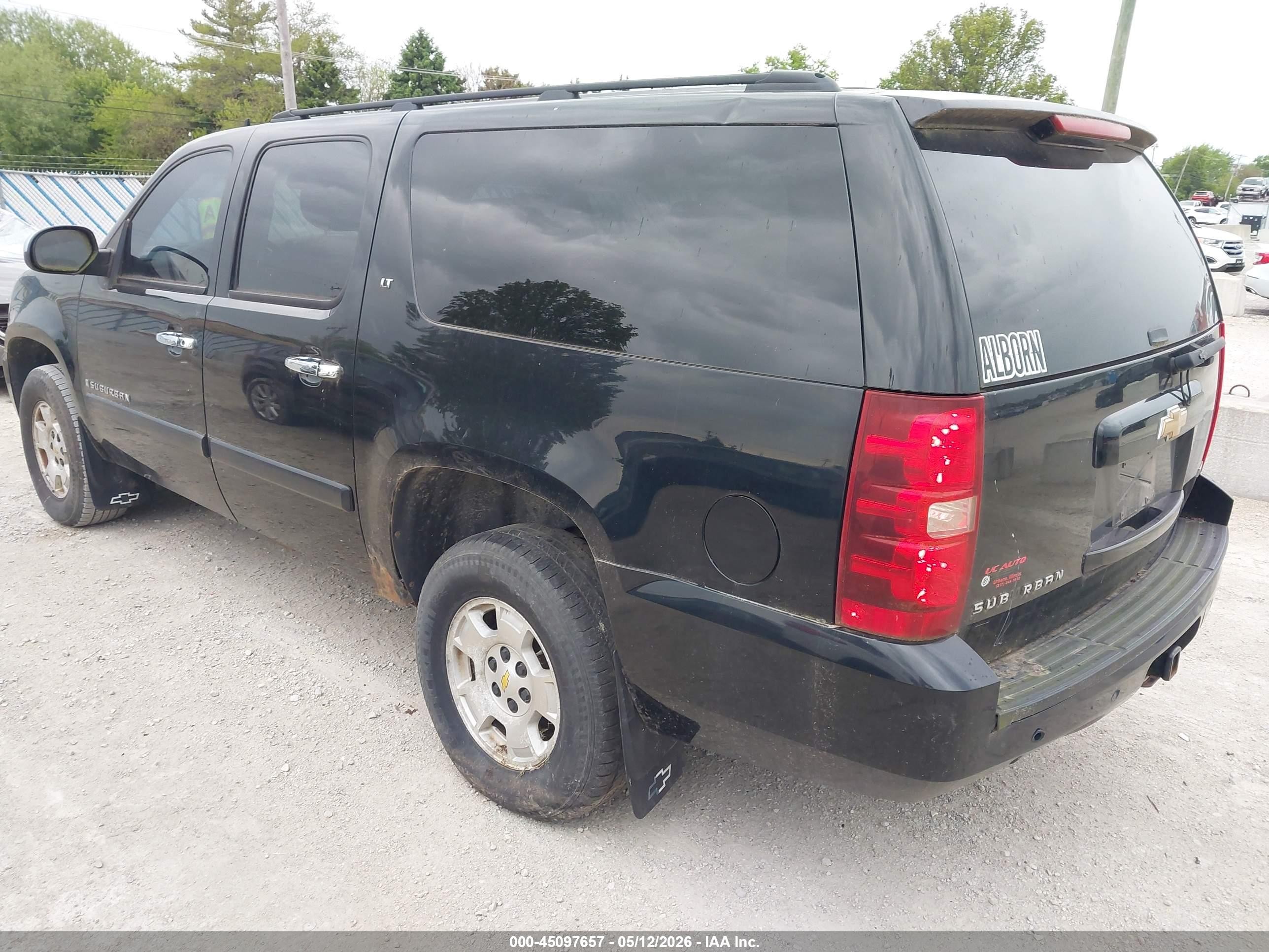 2007 Chevrolet Suburban 1500 Lt Black vin: 3GNFK16307G313686