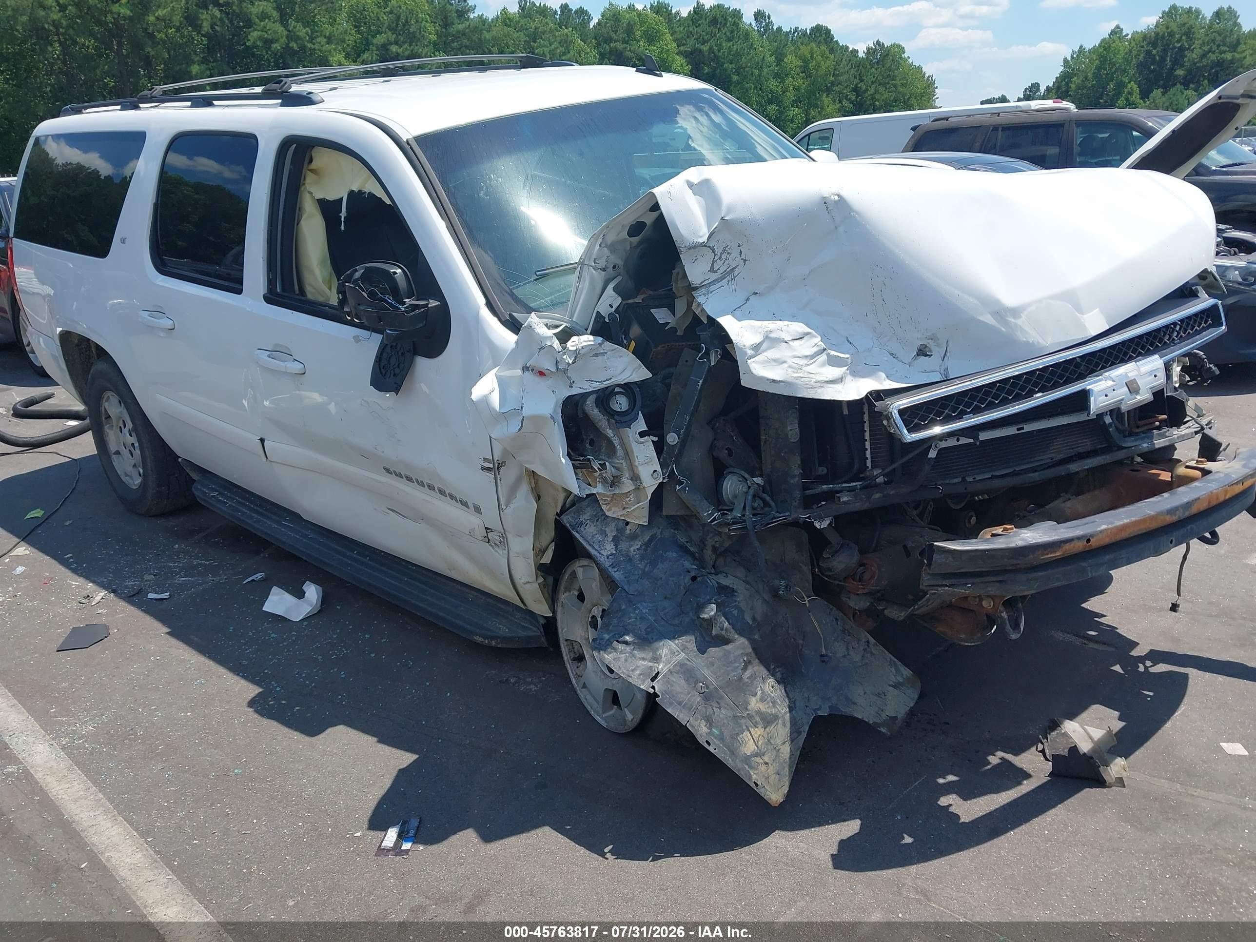 2008 Chevrolet Suburban 1500 Lt White vin: 3GNFK16318G115877