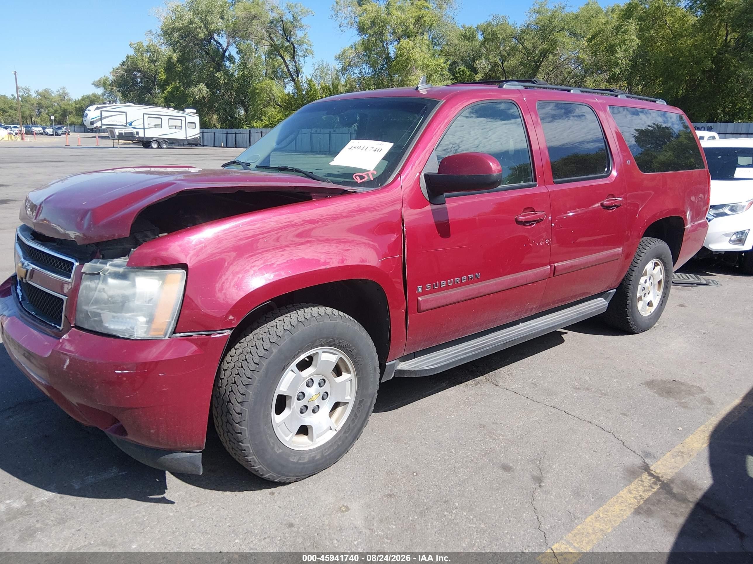 2007 Chevrolet Suburban Lt Burgundy vin: 3GNFK16337G267741