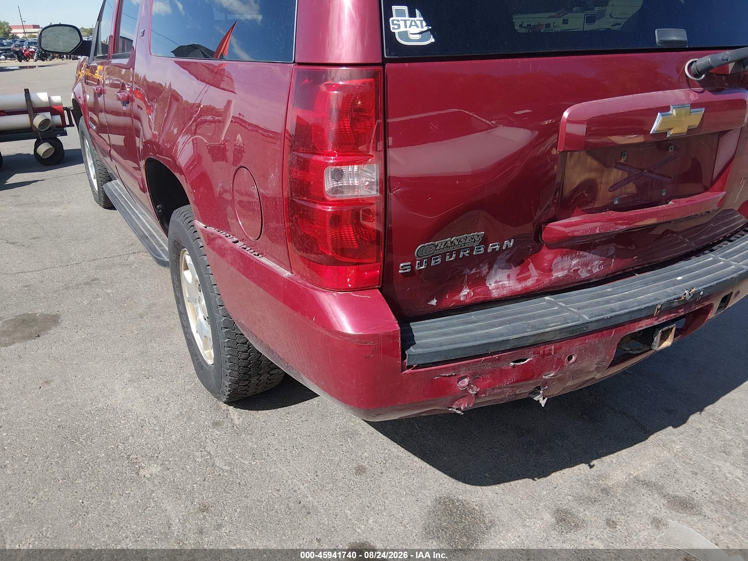 2007 Chevrolet Suburban Lt Burgundy vin: 3GNFK16337G267741