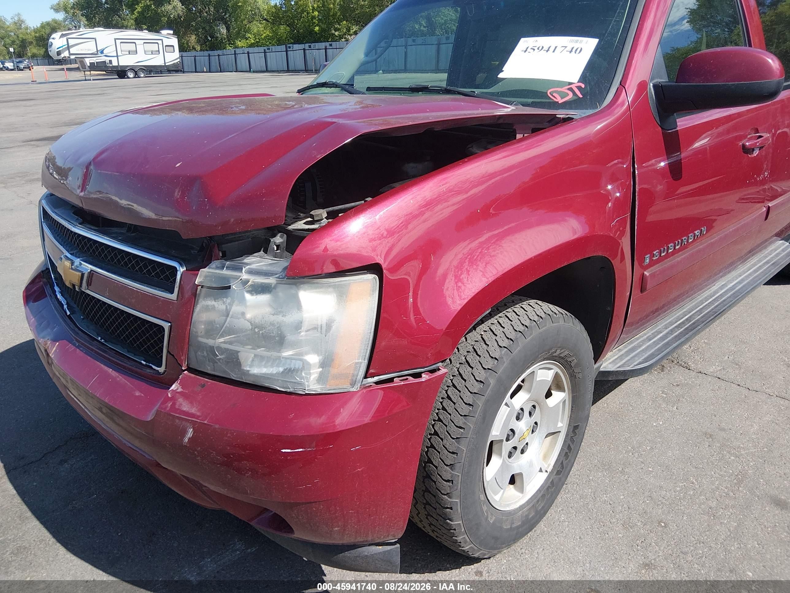 2007 Chevrolet Suburban Lt Burgundy vin: 3GNFK16337G267741