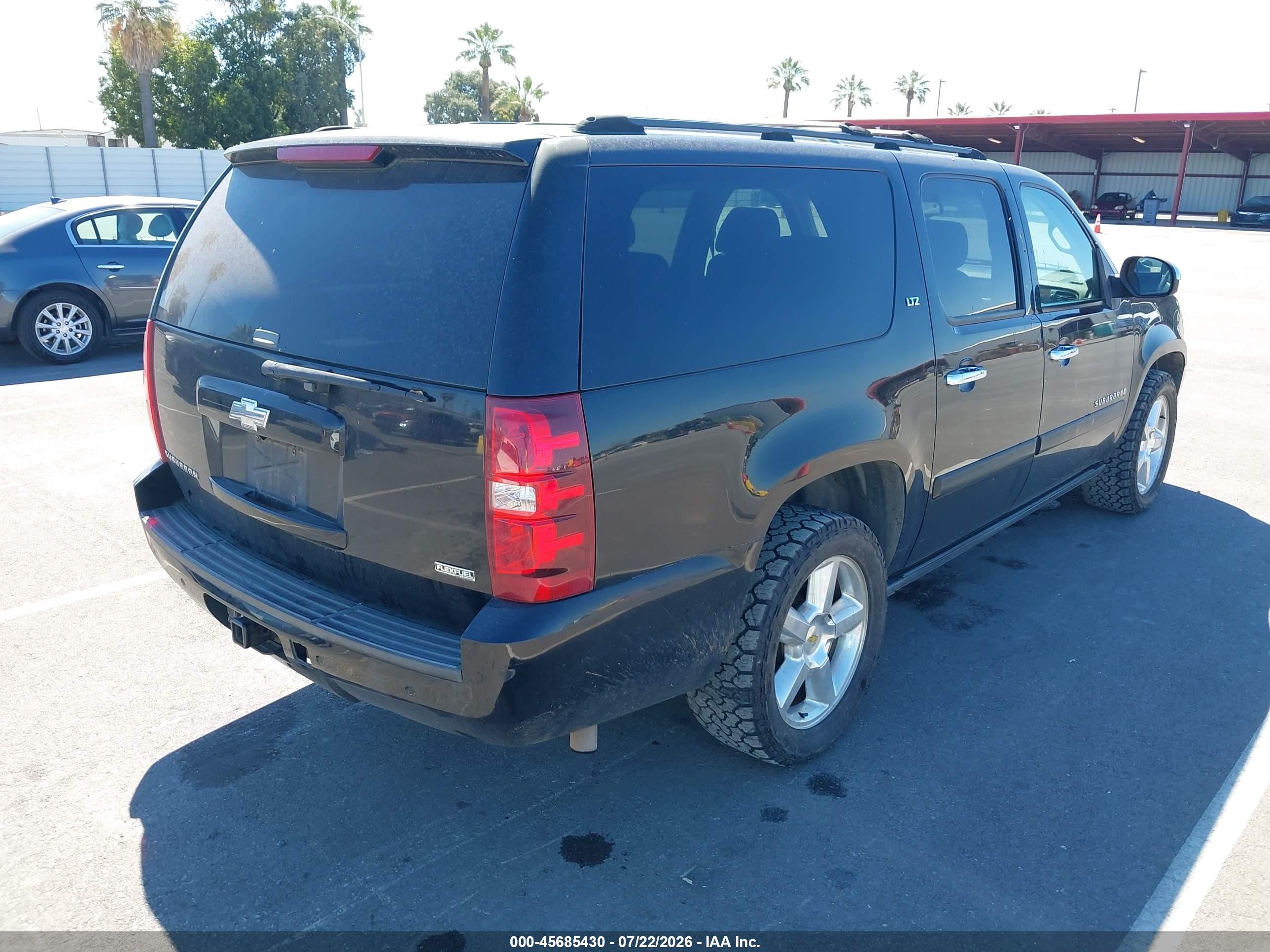 2007 Chevrolet Suburban Ltz Black vin: 3GNFK16347G214868