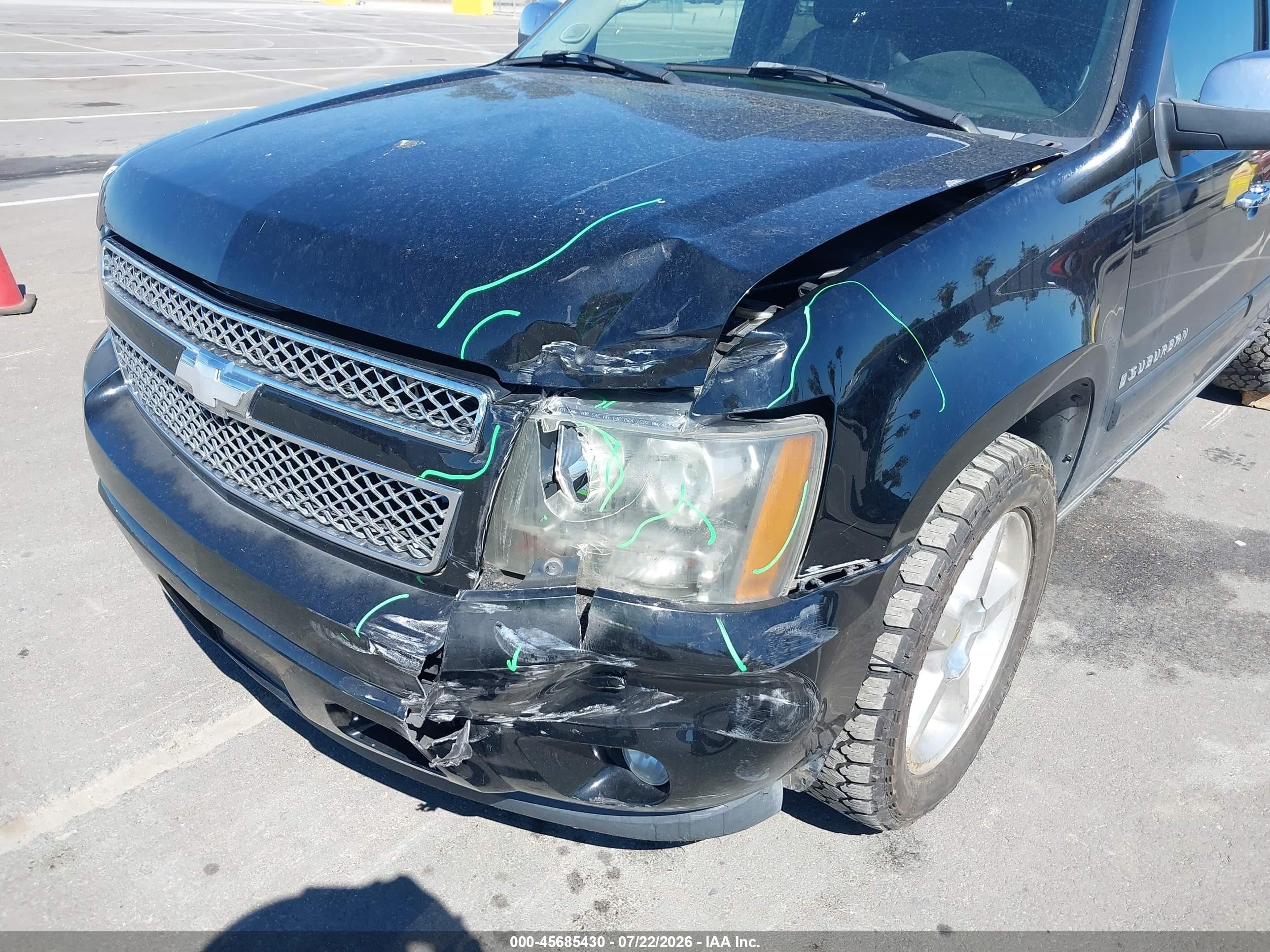 2007 Chevrolet Suburban Ltz Black vin: 3GNFK16347G214868