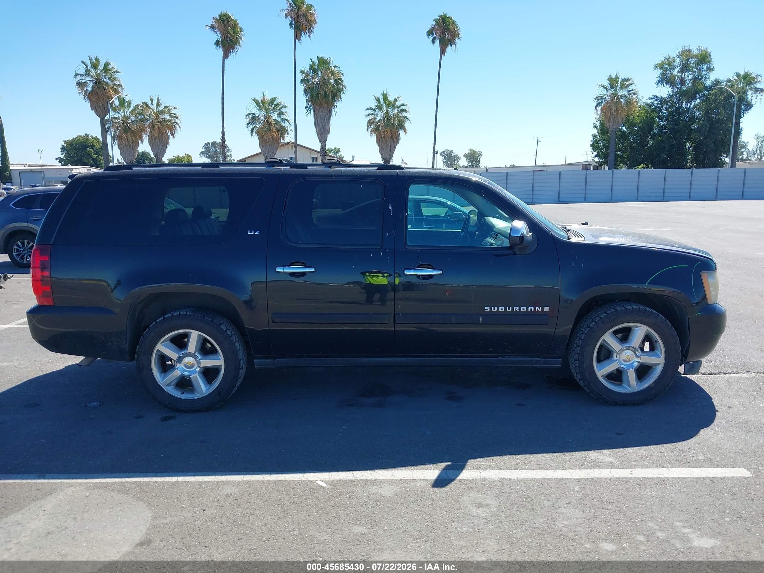 2007 Chevrolet Suburban Ltz Black vin: 3GNFK16347G214868