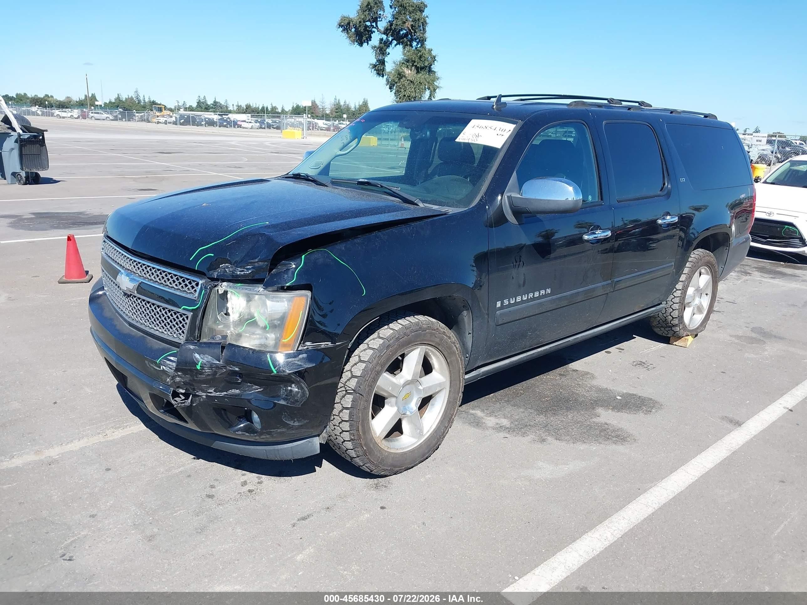 2007 Chevrolet Suburban Ltz Black vin: 3GNFK16347G214868