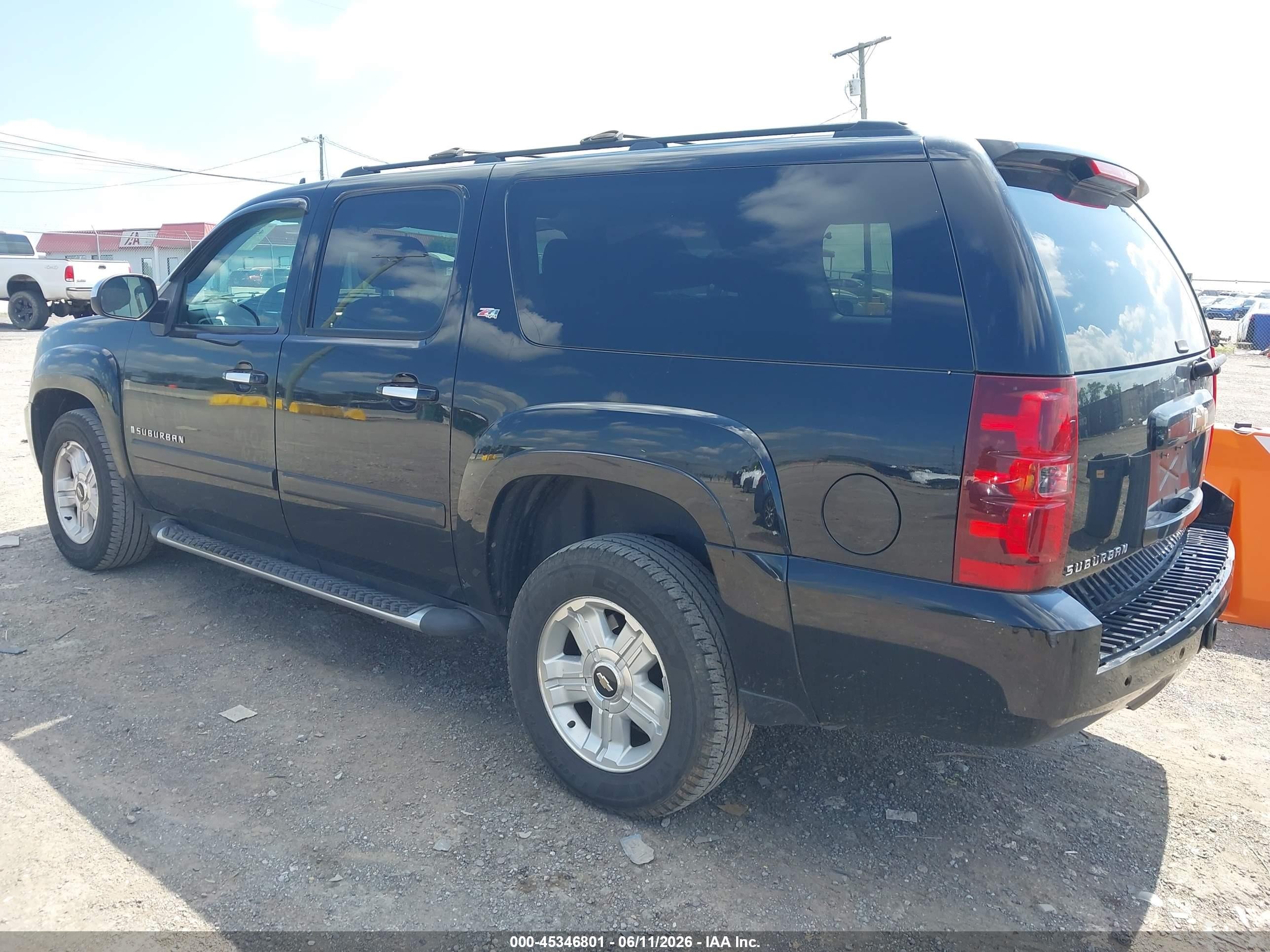 2007 Chevrolet Suburban Lt Black vin: 3GNFK16367G304345