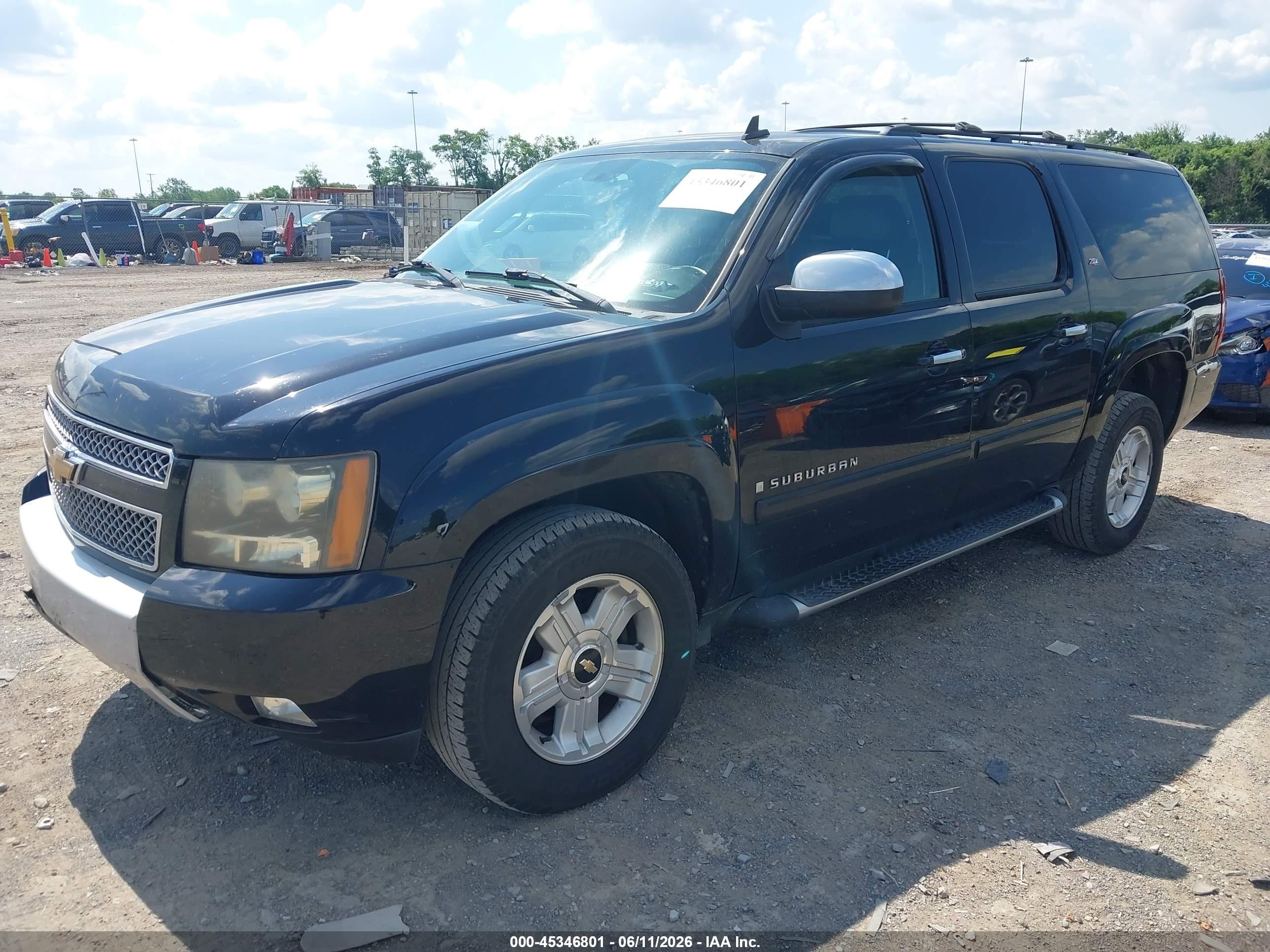 2007 Chevrolet Suburban Lt Black vin: 3GNFK16367G304345