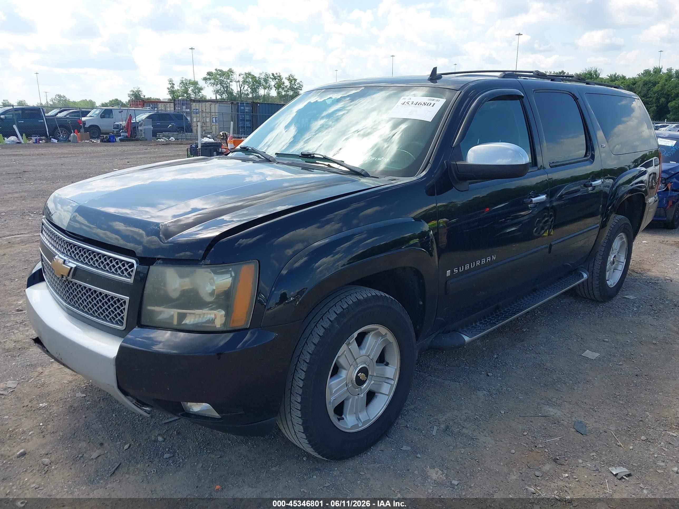 2007 Chevrolet Suburban Lt Black vin: 3GNFK16367G304345