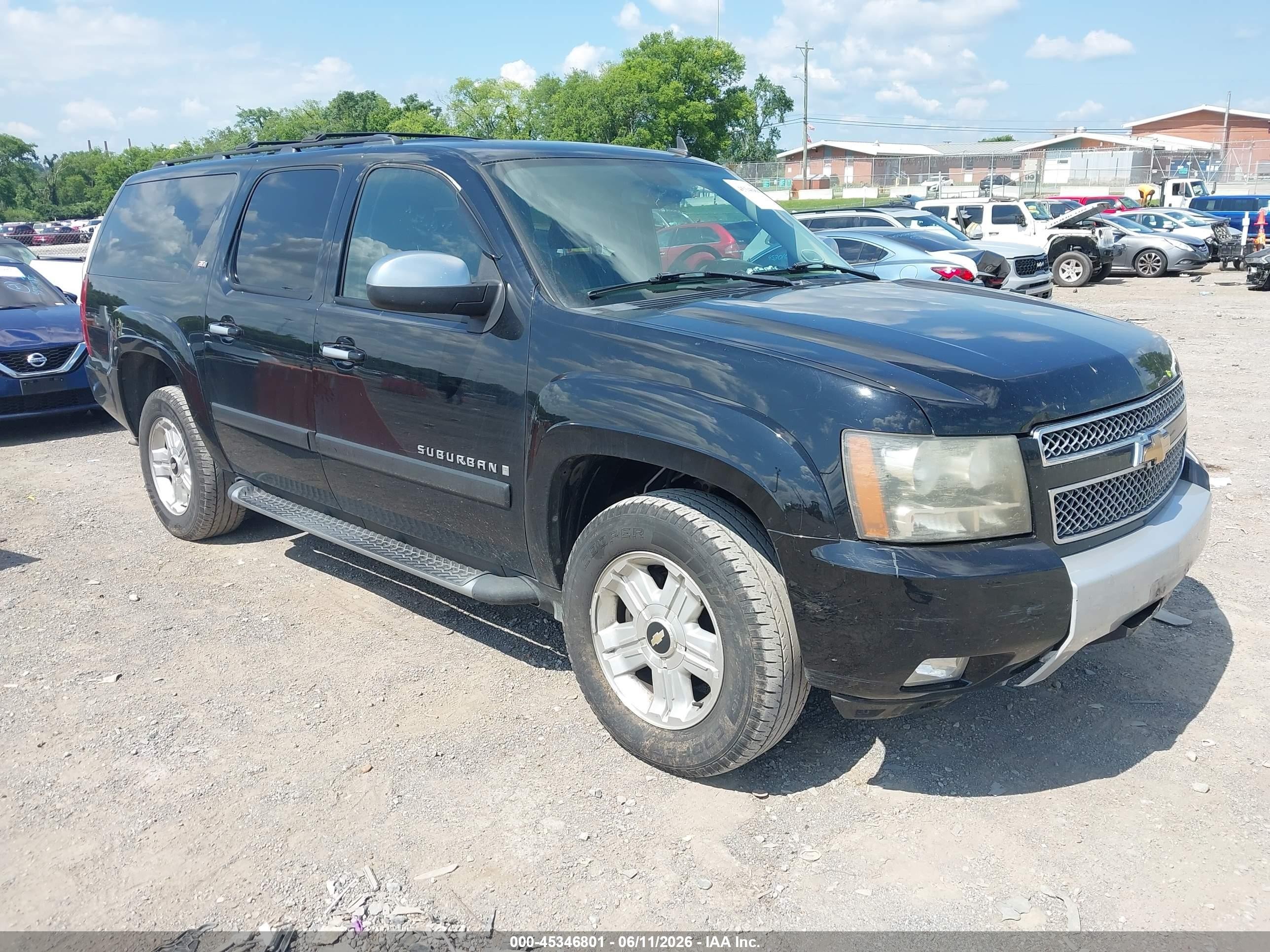2007 Chevrolet Suburban Lt Black vin: 3GNFK16367G304345