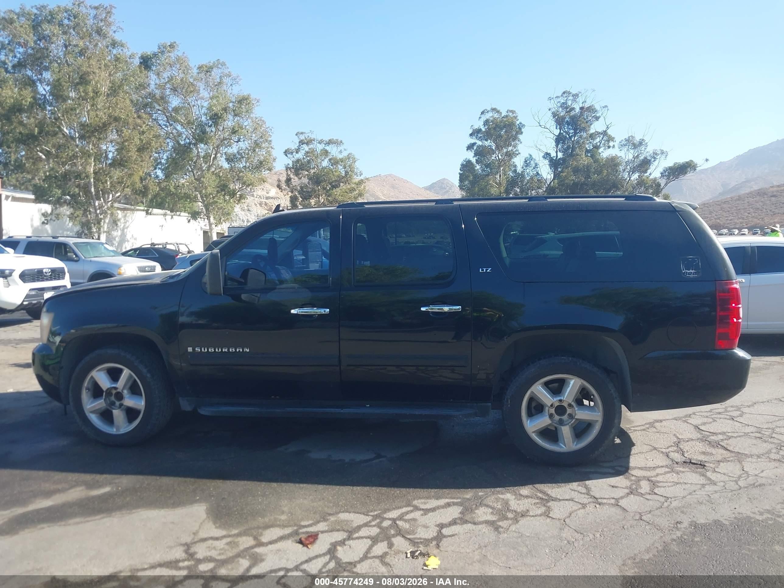 2008 Chevrolet Suburban 1500 Ltz Black vin: 3GNFK16378G118556