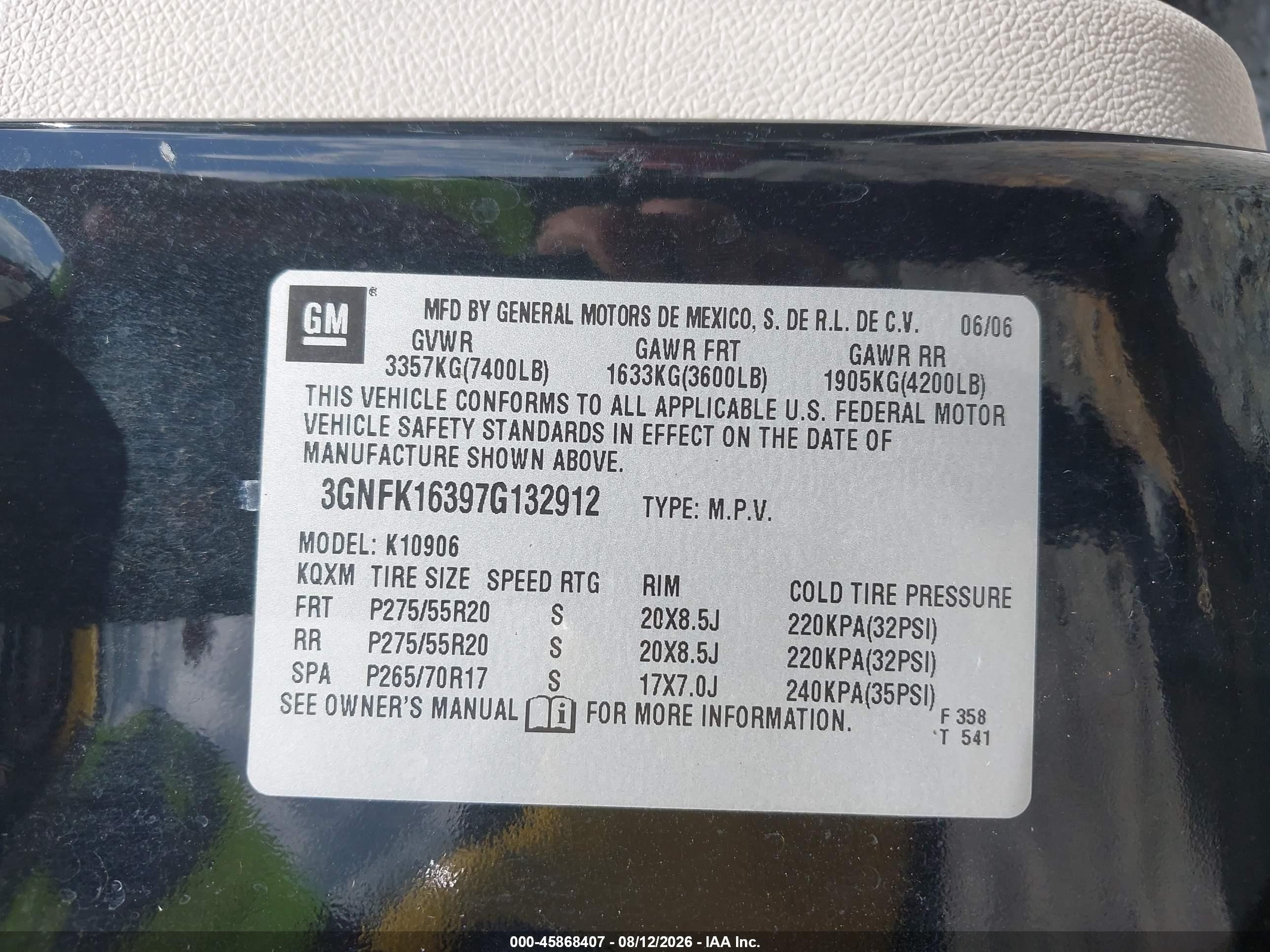 2007 Chevrolet Suburban Ltz Черный vin: 3GNFK16397G132912
