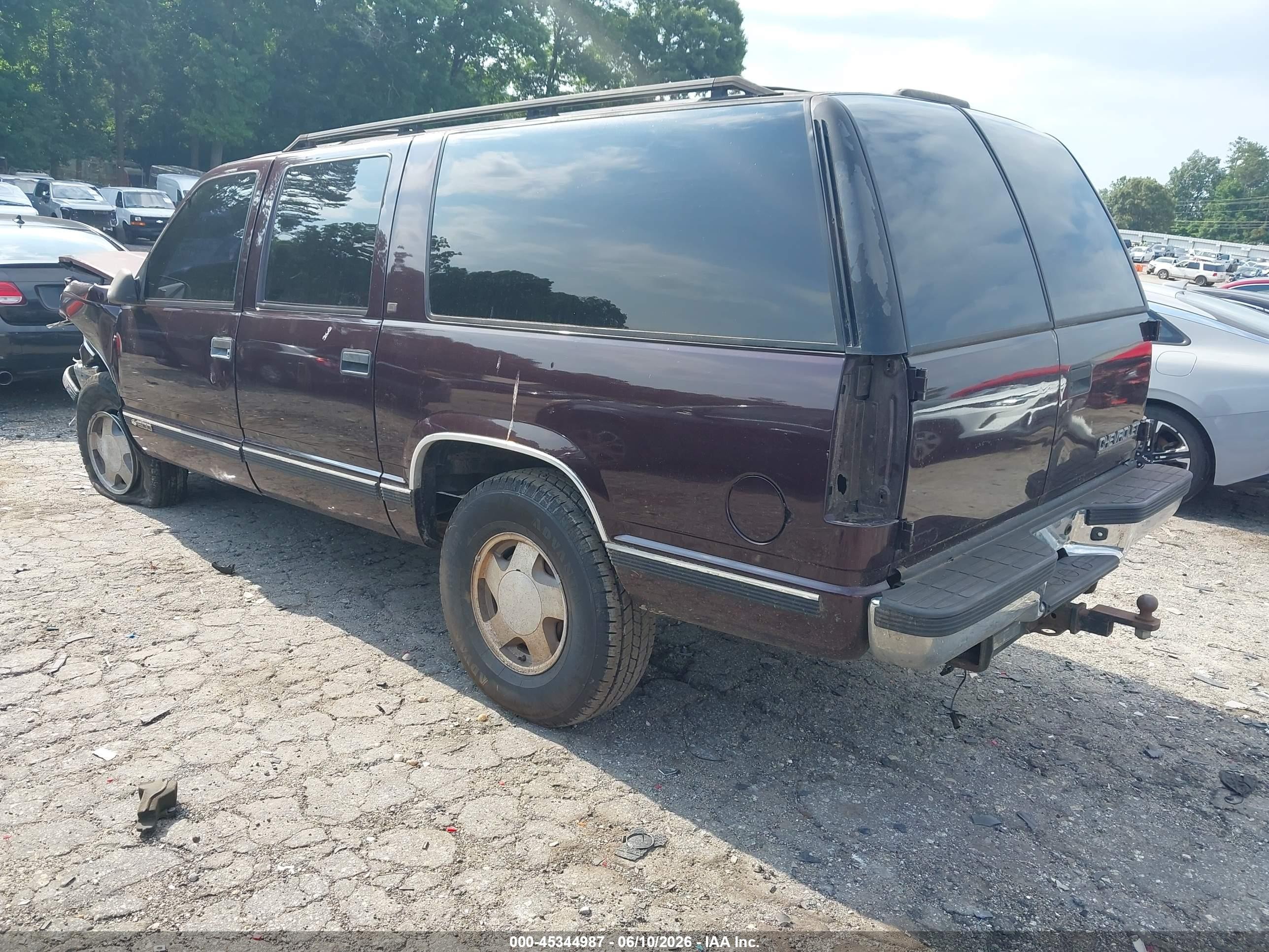 1996 Chevrolet Suburban K1500 Burgundy vin: 3GNFK16R5TG137216