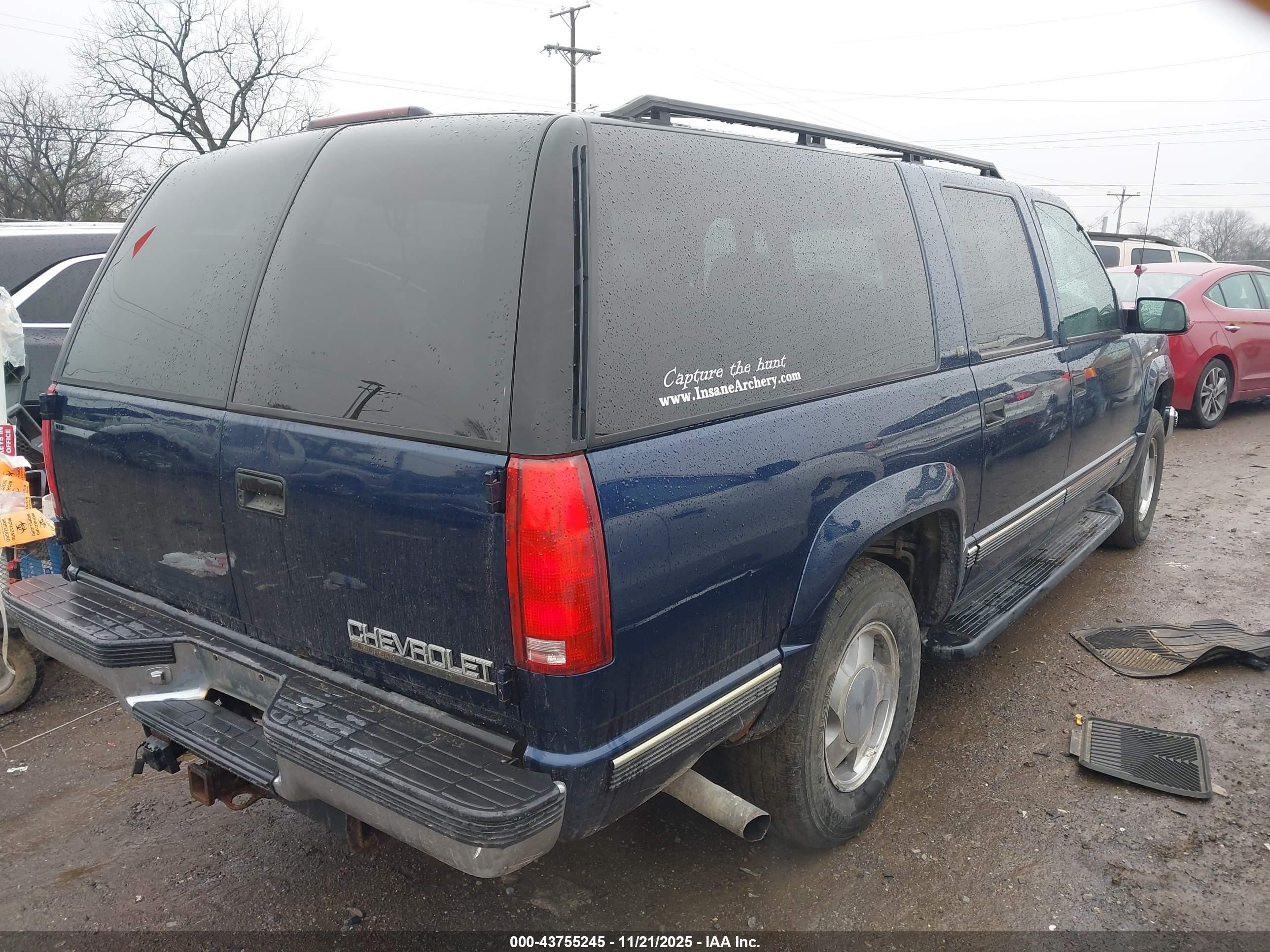 1997 Chevrolet Suburban 1500   Blue vin: 3GNFK16R5VG189156