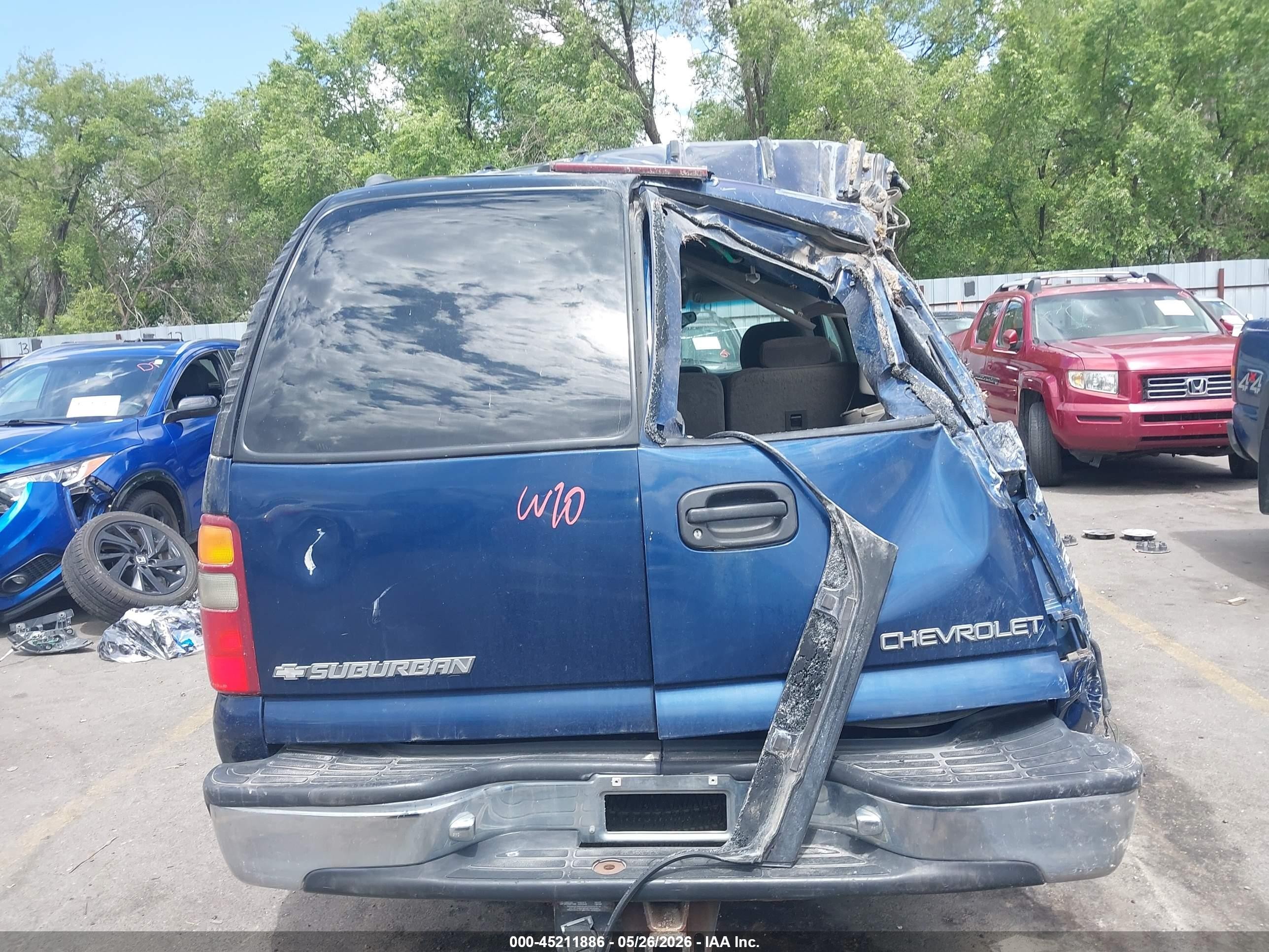 2001 Chevrolet Suburban 1500 Ls Blue vin: 3GNFK16T41G173911