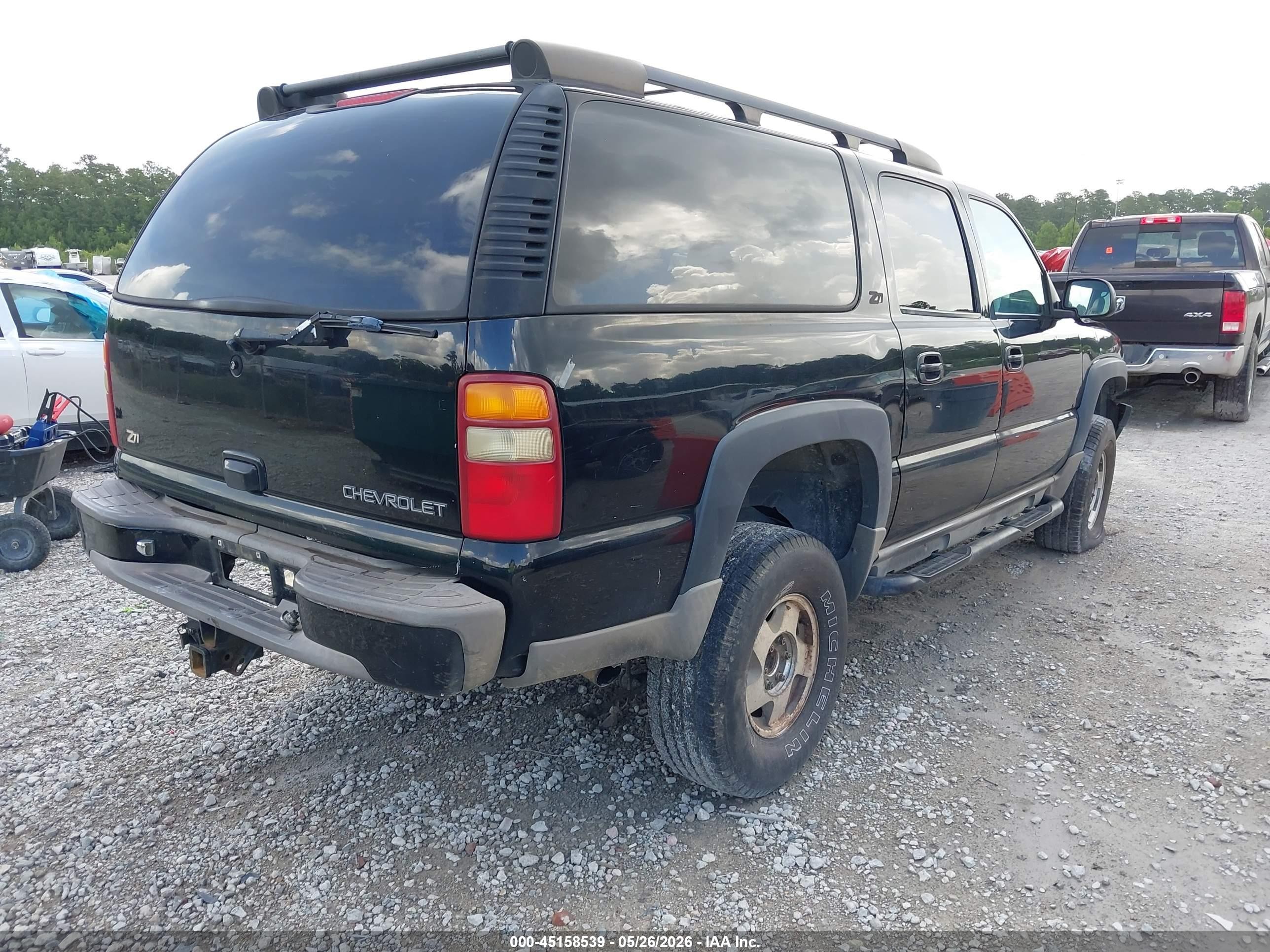 2001 Chevrolet Suburban 1500 Ls Black vin: 3GNFK16T51G267814