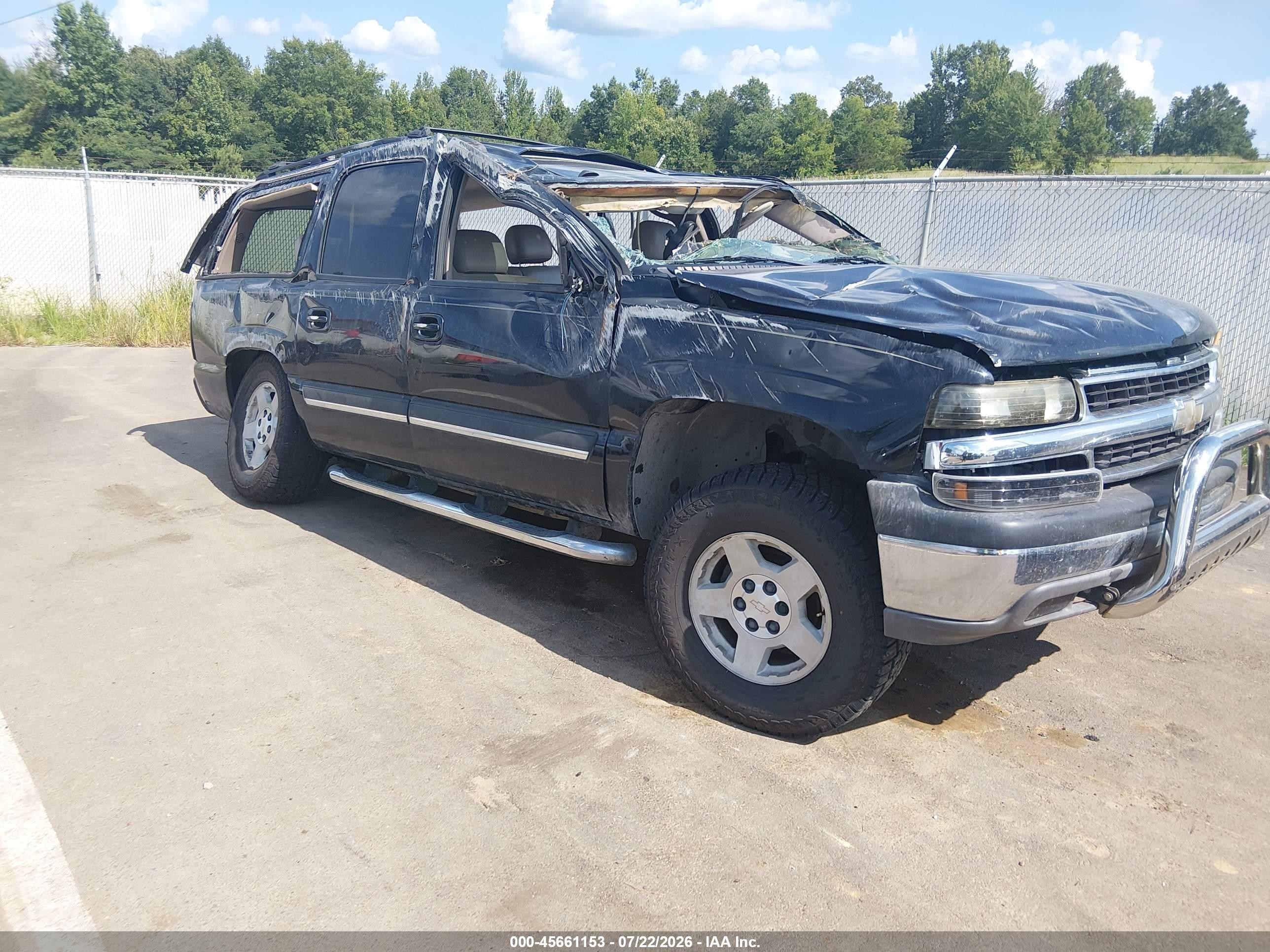 2005 Chevrolet Suburban 1500 Lt Black vin: 3GNFK16Z15G223643