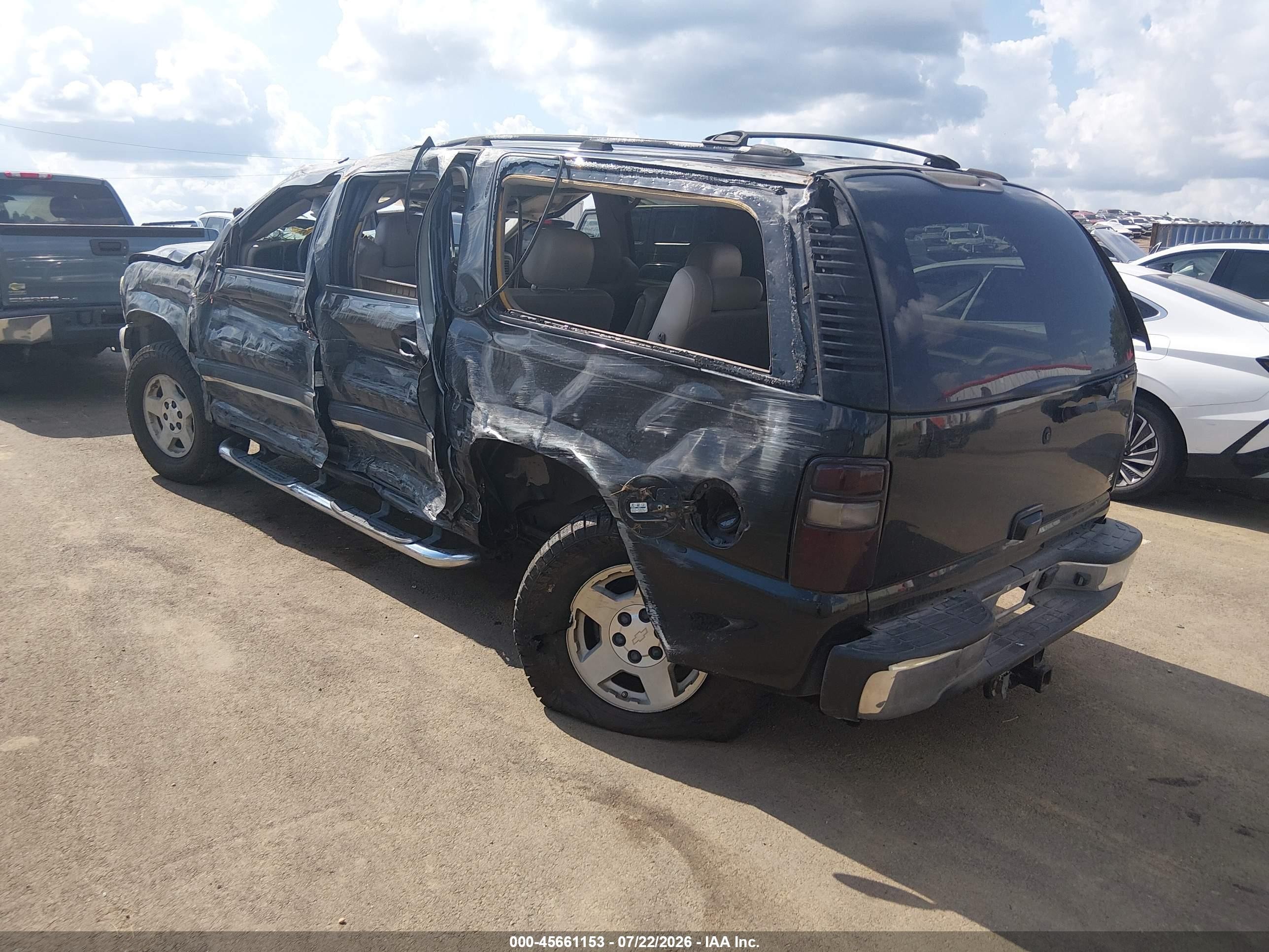 2005 Chevrolet Suburban 1500 Lt Black vin: 3GNFK16Z15G223643