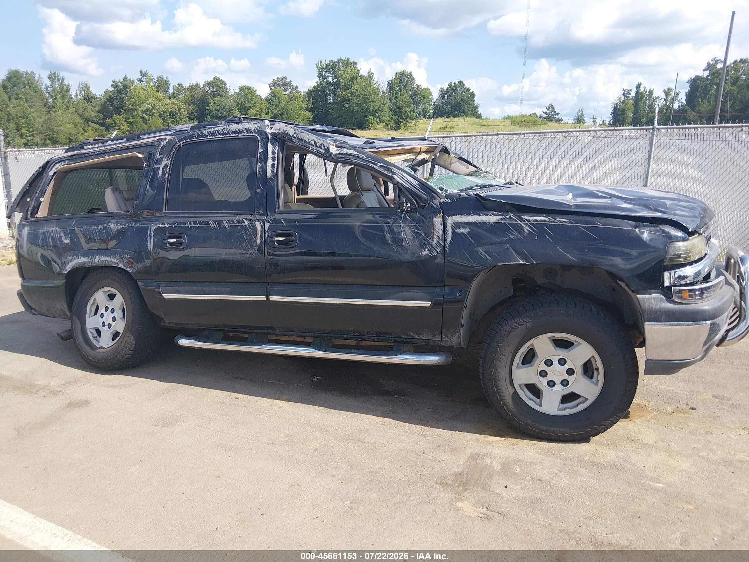 2005 Chevrolet Suburban 1500 Lt Black vin: 3GNFK16Z15G223643