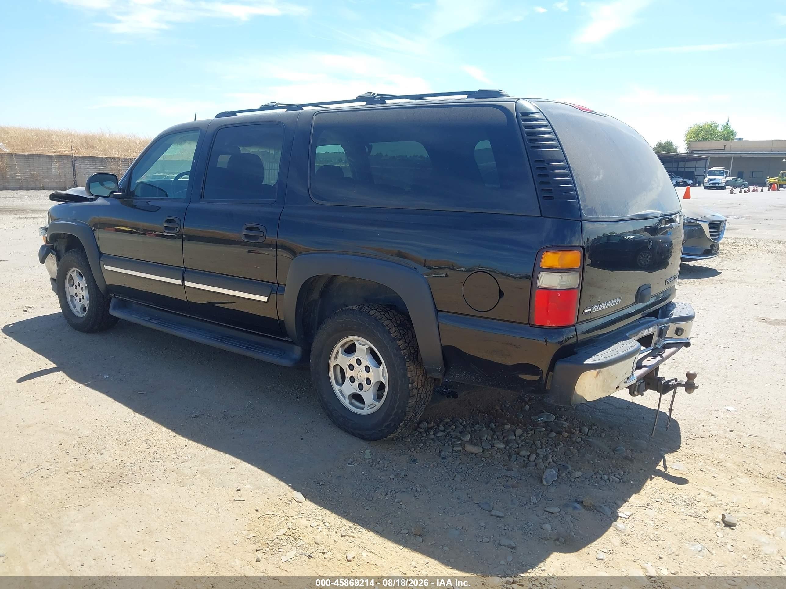 2005 Chevrolet Suburban 1500 Ls Black vin: 3GNFK16Z45G164734