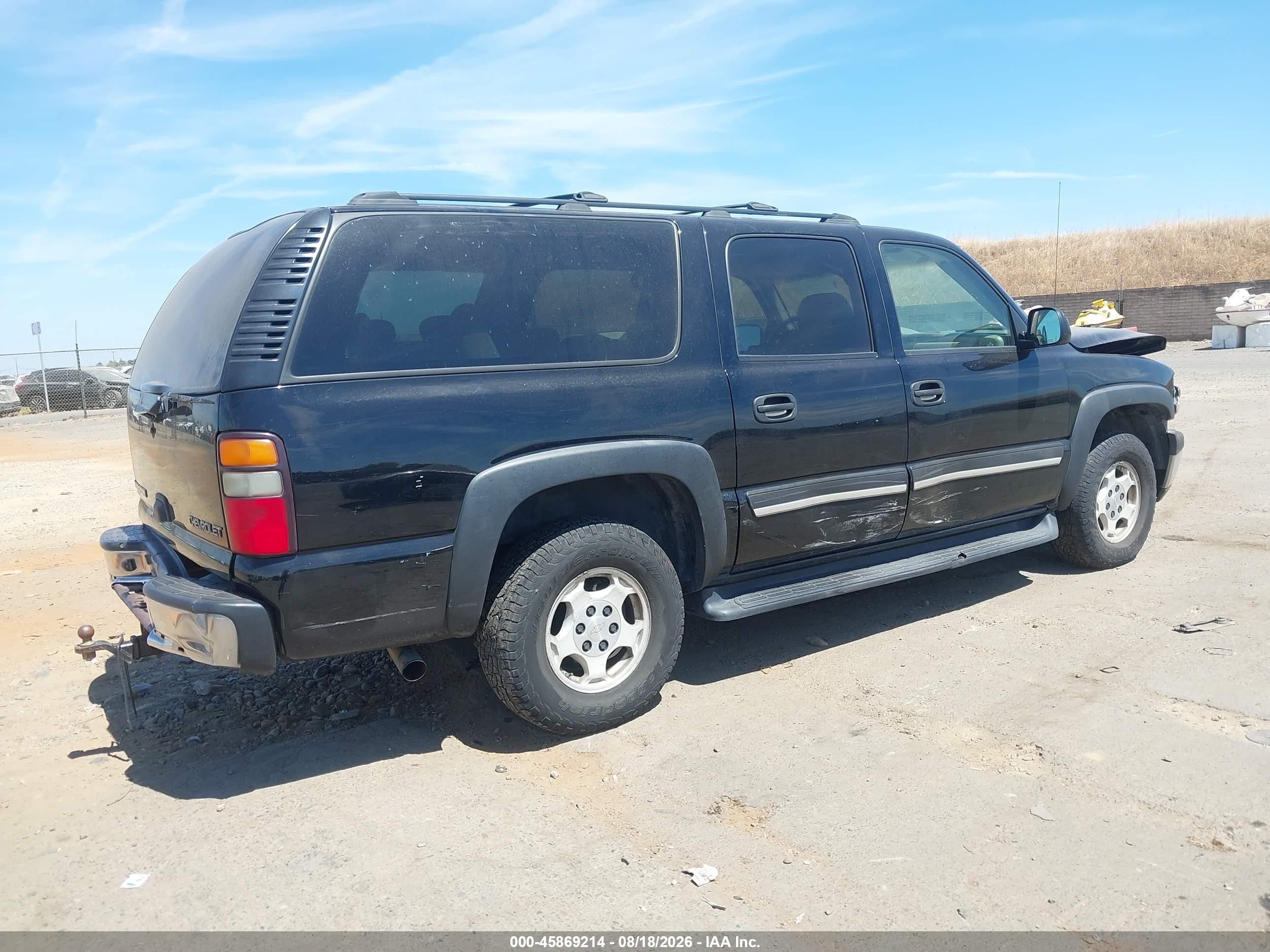 2005 Chevrolet Suburban 1500 Ls Black vin: 3GNFK16Z45G164734