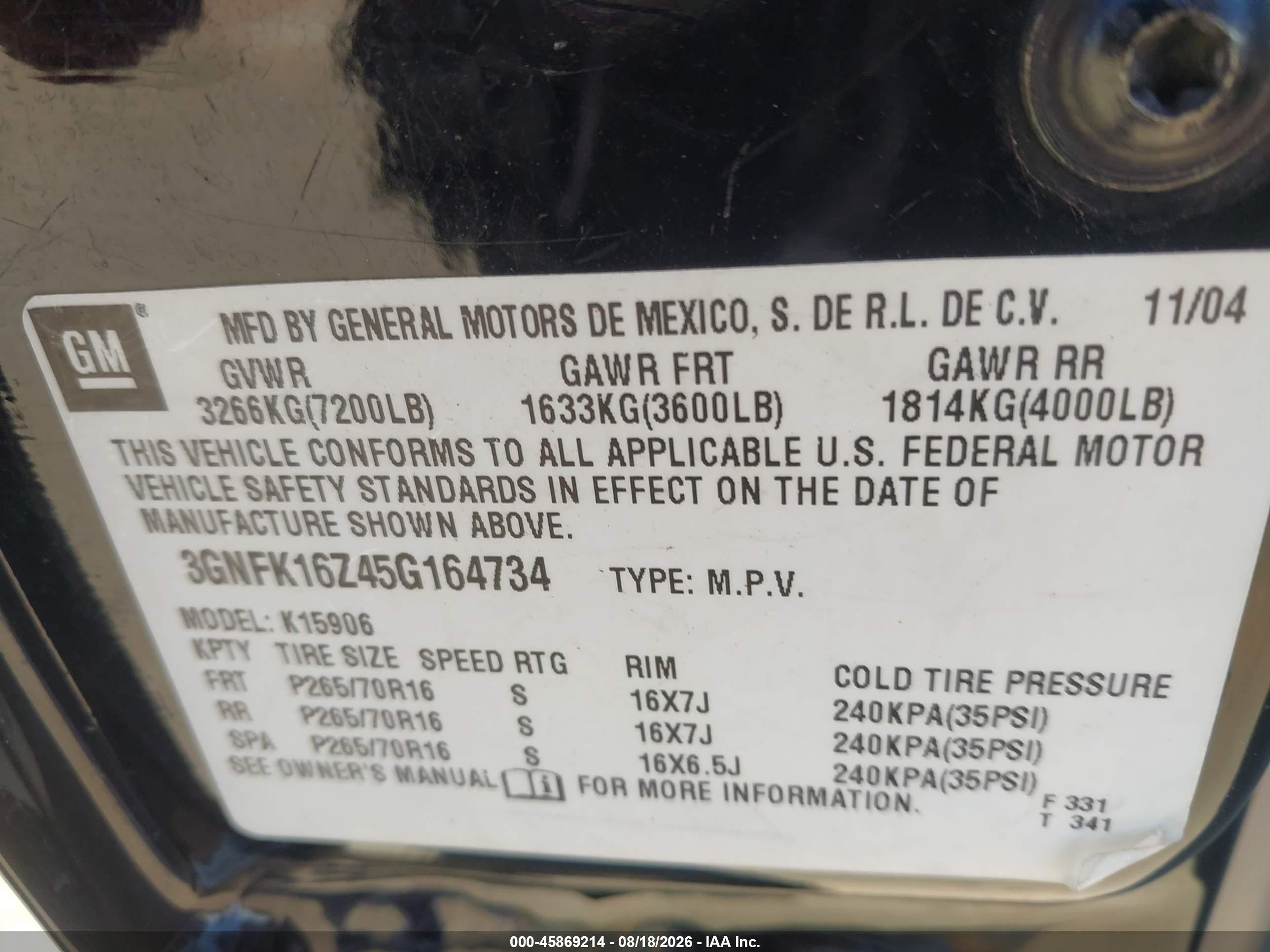 2005 Chevrolet Suburban 1500 Ls Black vin: 3GNFK16Z45G164734